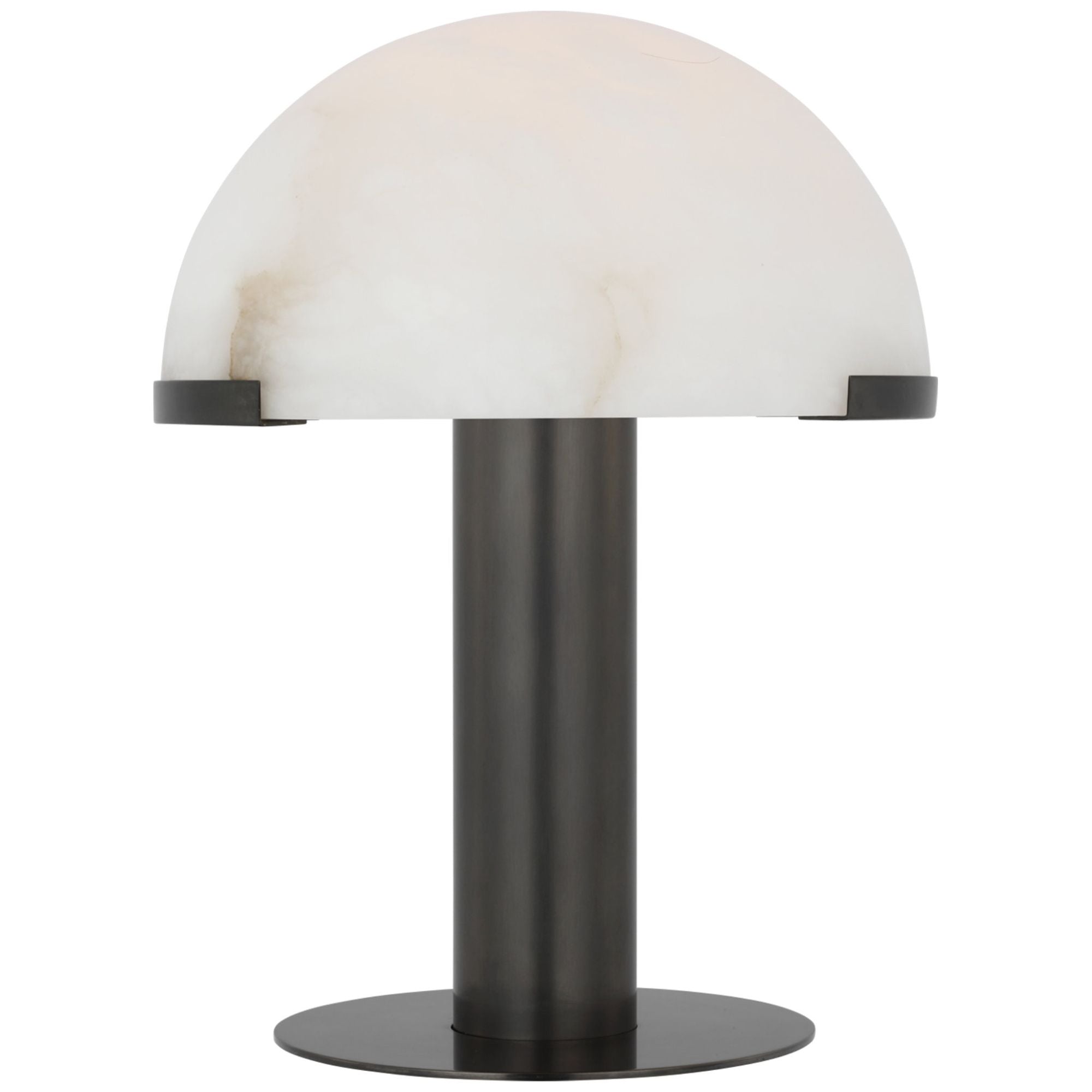 Kelly Wearstler Melange 12" Rechargeable Table Lamp in Bronze with Alabaster Shade W9.25" x H12"