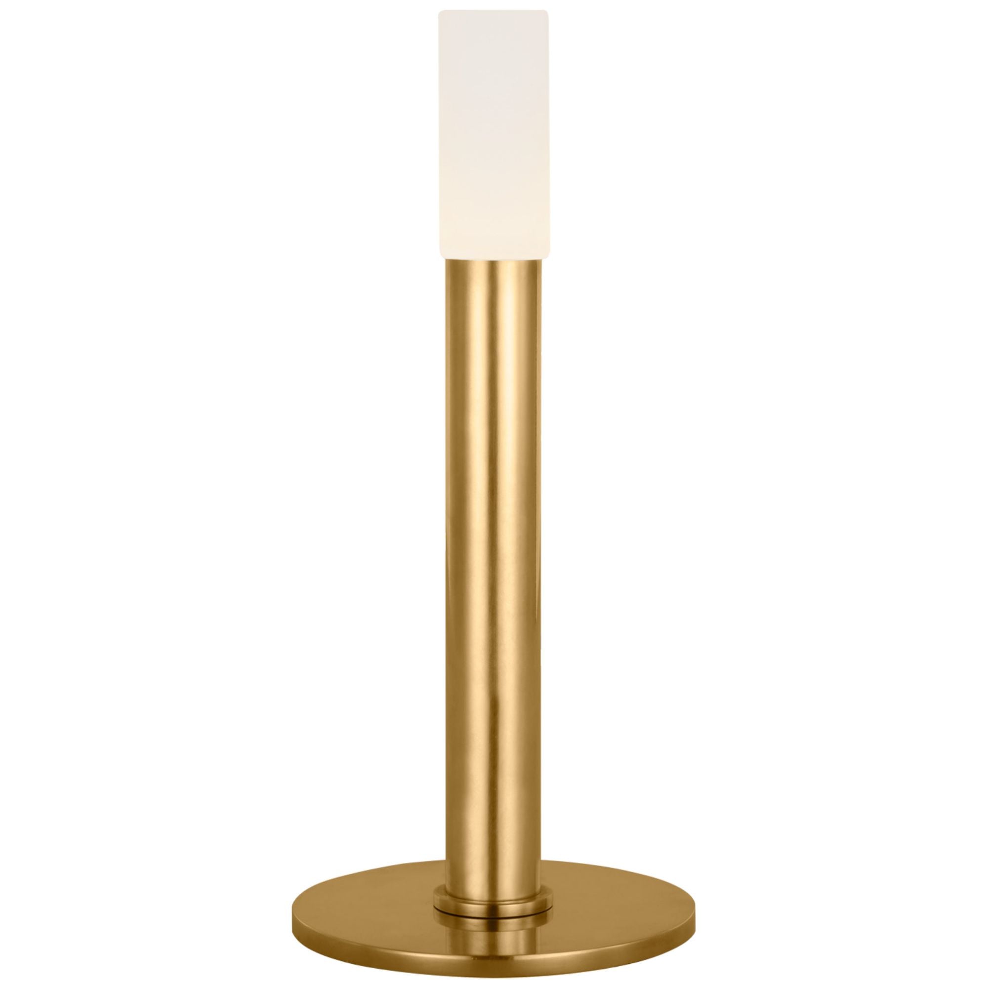 Kelly Wearstler Rousseau 10" Rechargeable Accent Lamp in Antique-Burnished Brass with Etched Crystal Table Lamp W4.25" x H9.5"