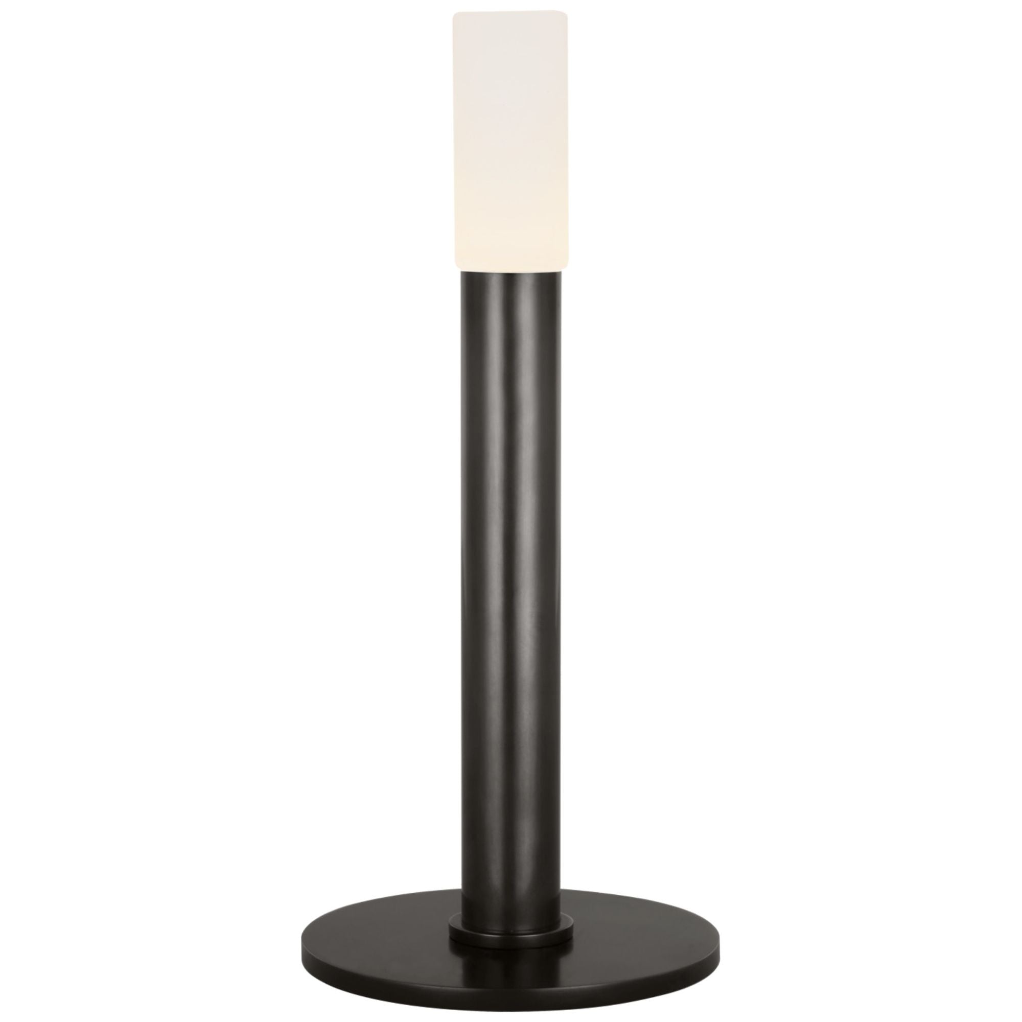 Kelly Wearstler Rousseau 10" Rechargeable Accent Lamp in Bronze with Etched Crystal Table Lamp W4.25" x H9.5"