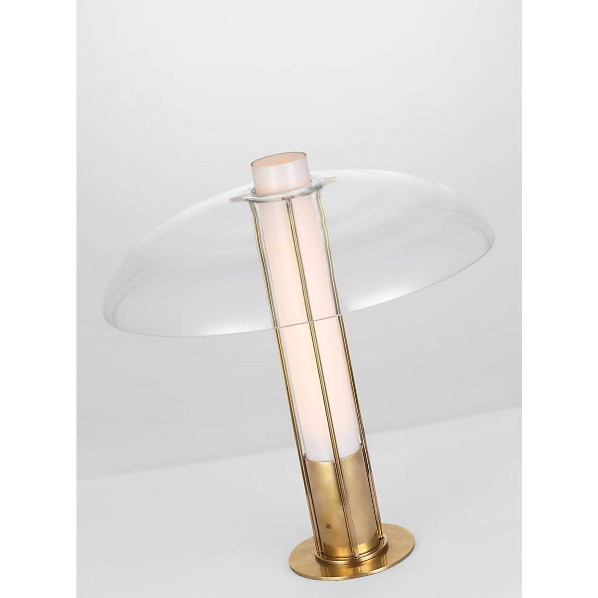 Kelly Wearstler Troye Medium Table Lamp in Antique-Burnished Brass with Clear Glass W18" x H19"
