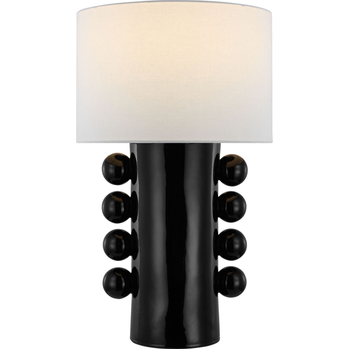Kelly Wearstler Tiglia Tall Cordless Table Lamp in Black with Linen Shade W18.5" x H31"