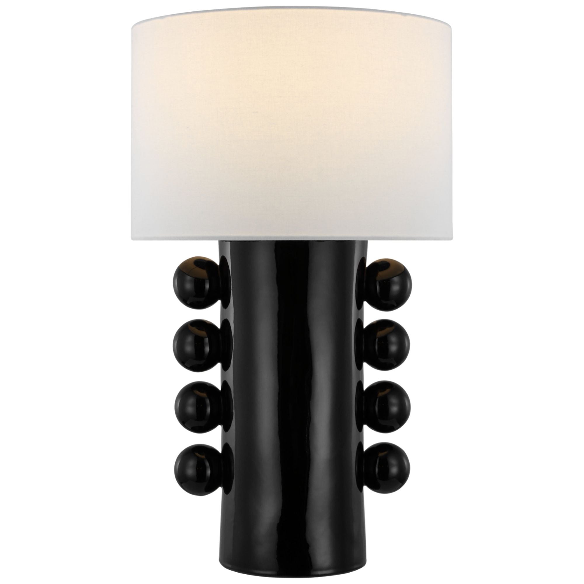Kelly Wearstler Tiglia Tall Cordless Table Lamp in Black with Linen Shade W18.5" x H31"