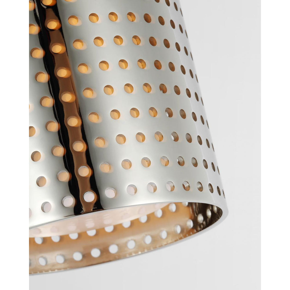 Kelly Wearstler Precision Short Monopoint Flush Mount in Polished Nickel with White Glass W3.5" x H6.25"