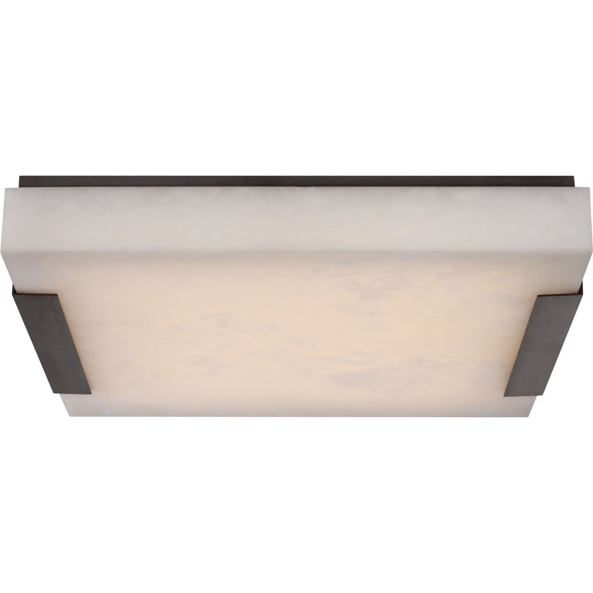Kelly Wearstler Covet Large Flush Mount in Bronze with Alabaster W18.25" x H3"