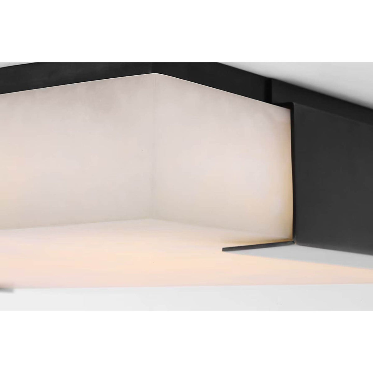Kelly Wearstler Covet Large Flush Mount in Bronze with Alabaster W18.25" x H3"