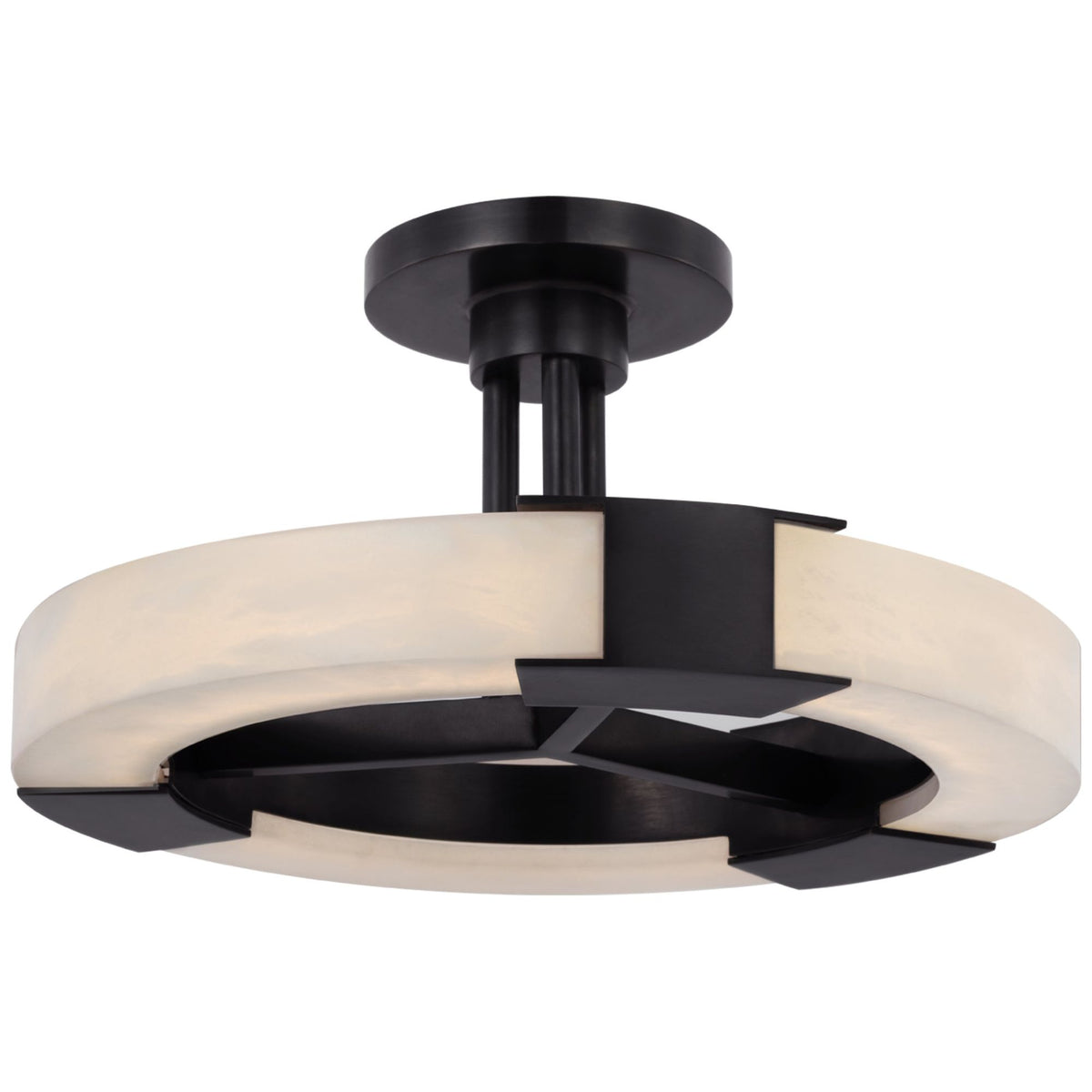 Kelly Wearstler Covet Medium Ring Semi-Flush Mount in Bronze and Alabaster W13.75" x H7.5"