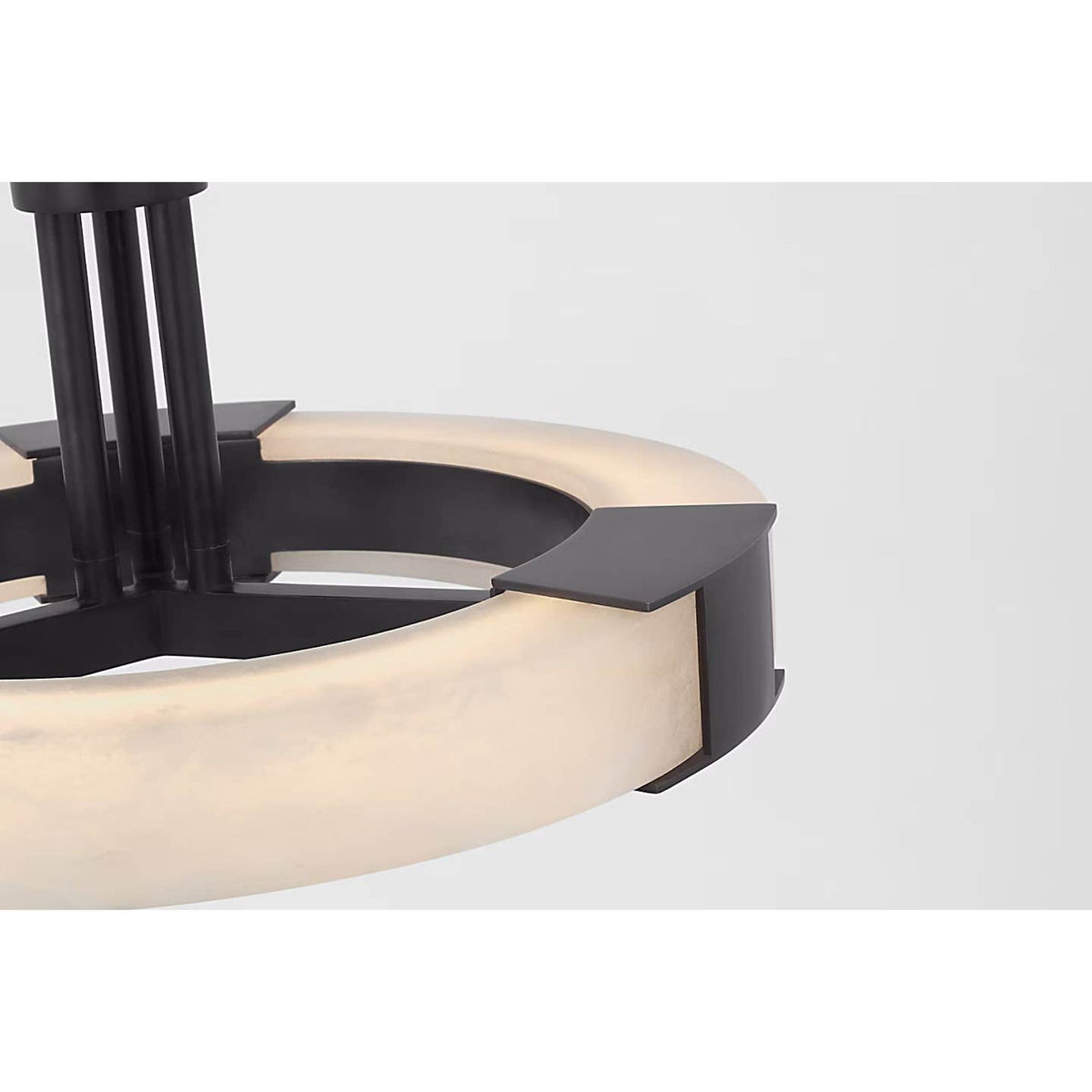 Kelly Wearstler Covet Medium Ring Semi-Flush Mount in Bronze and Alabaster W13.75" x H7.5"