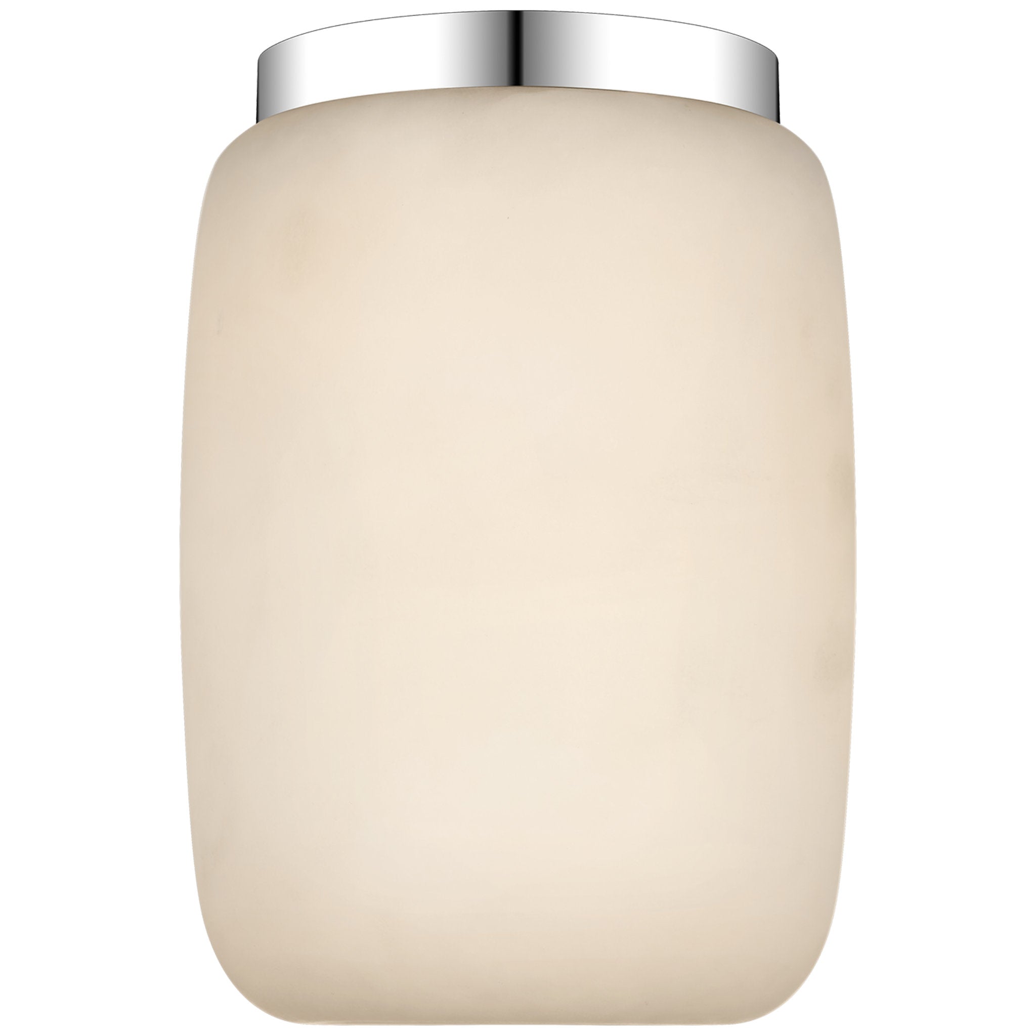 Kelly Wearstler Formosa 5" Elongated Flush Mount in Alabaster and Polished Nickel Ceiling Light W5.25" x H7.25"
