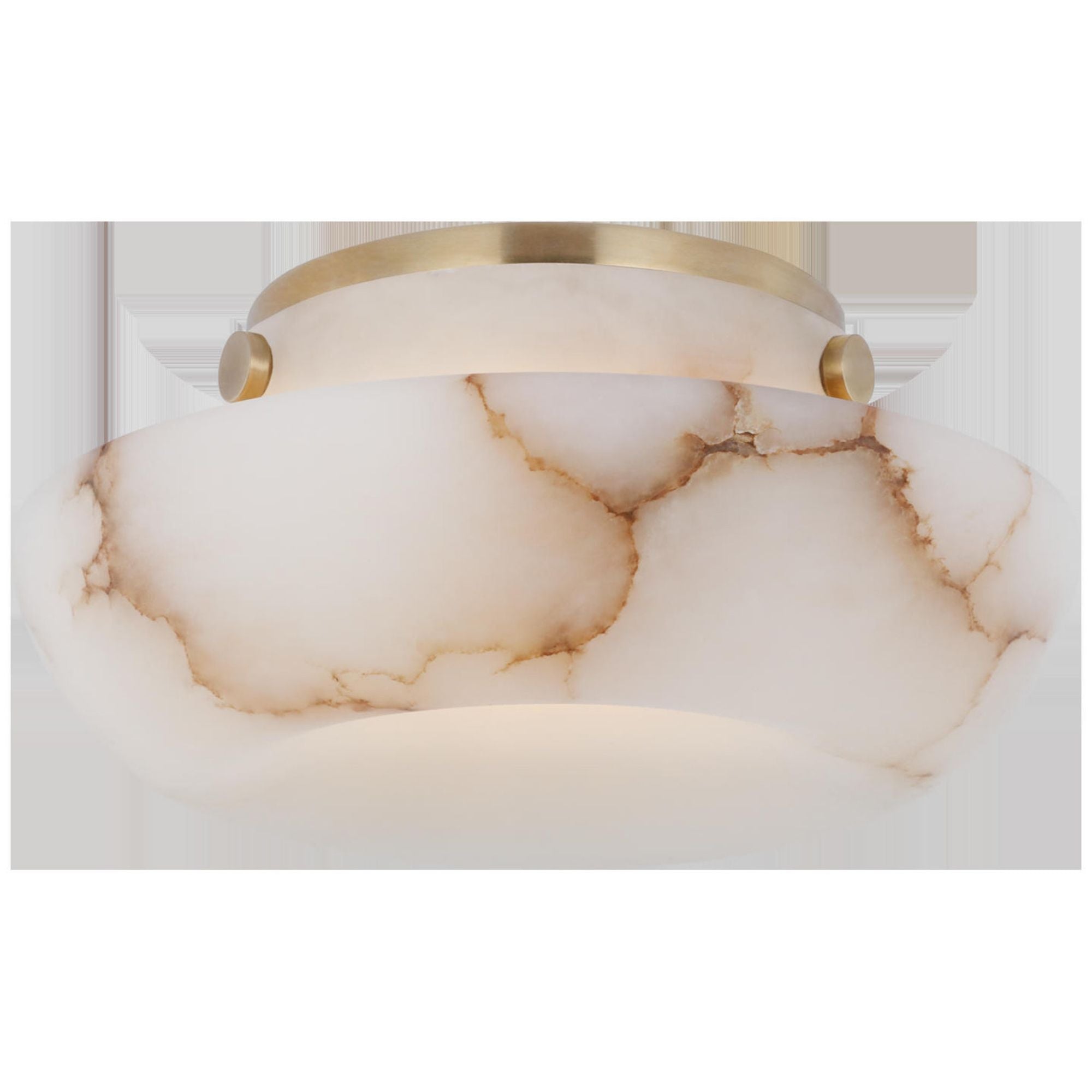 Kelly Wearstler Cappello 6" Flush Mount in Alabaster and Antique-Burnished Brass Ceiling Light W6" x H2.75"