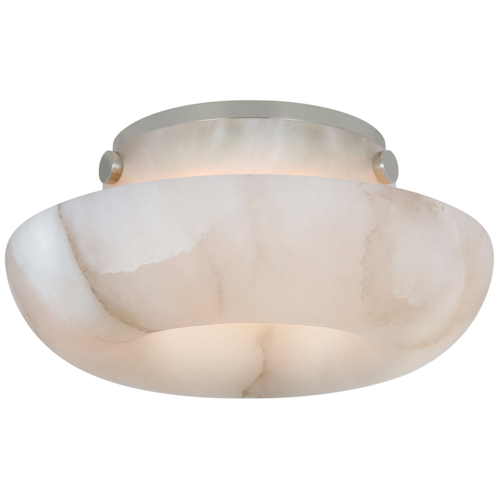 Kelly Wearstler Cappello 6" Flush Mount in Alabaster and Polished Nickel Ceiling Light W6" x H2.75"