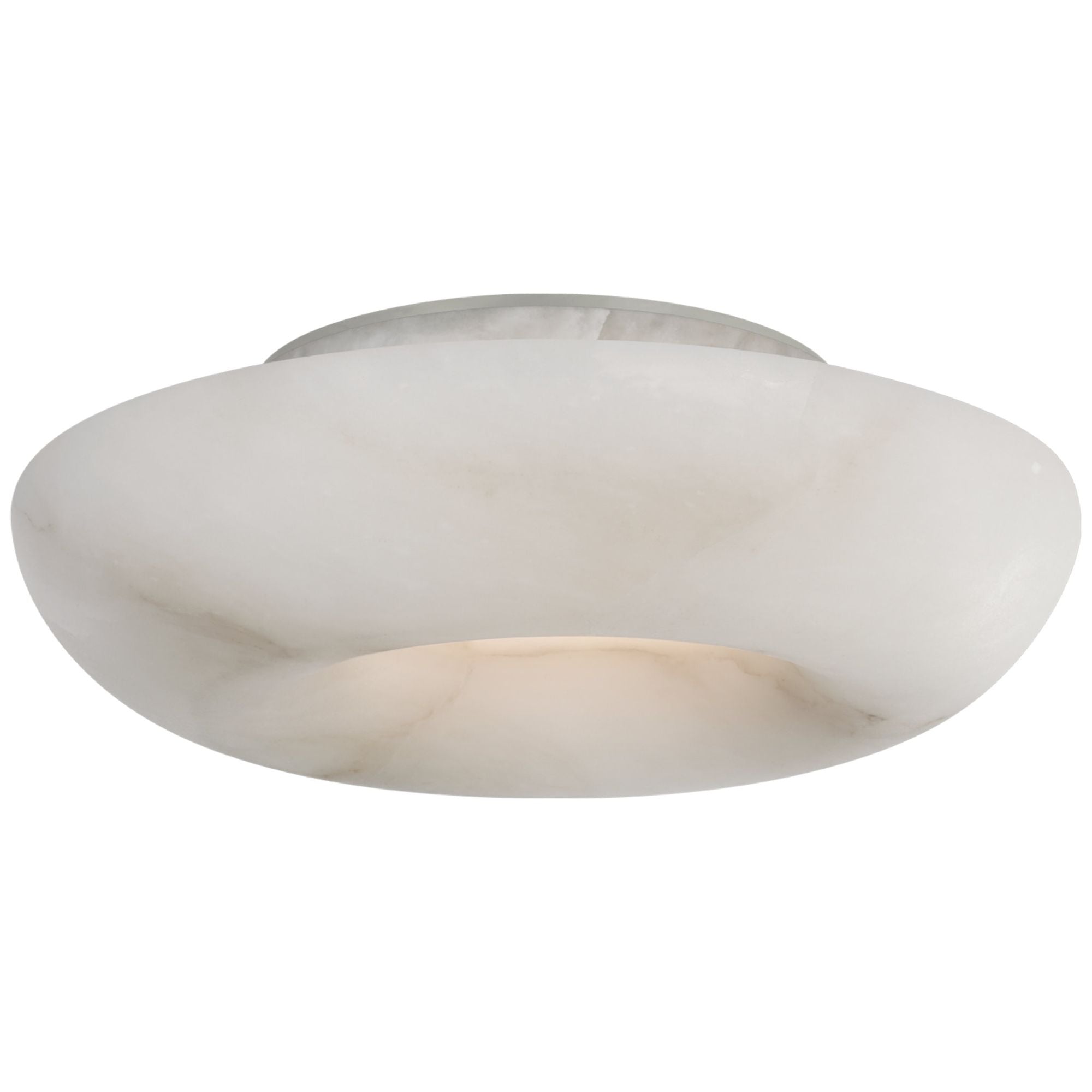 Kelly Wearstler Cappello 10" Flush Mount in Alabaster and Polished Nickel Ceiling Light W10" x H3.25"