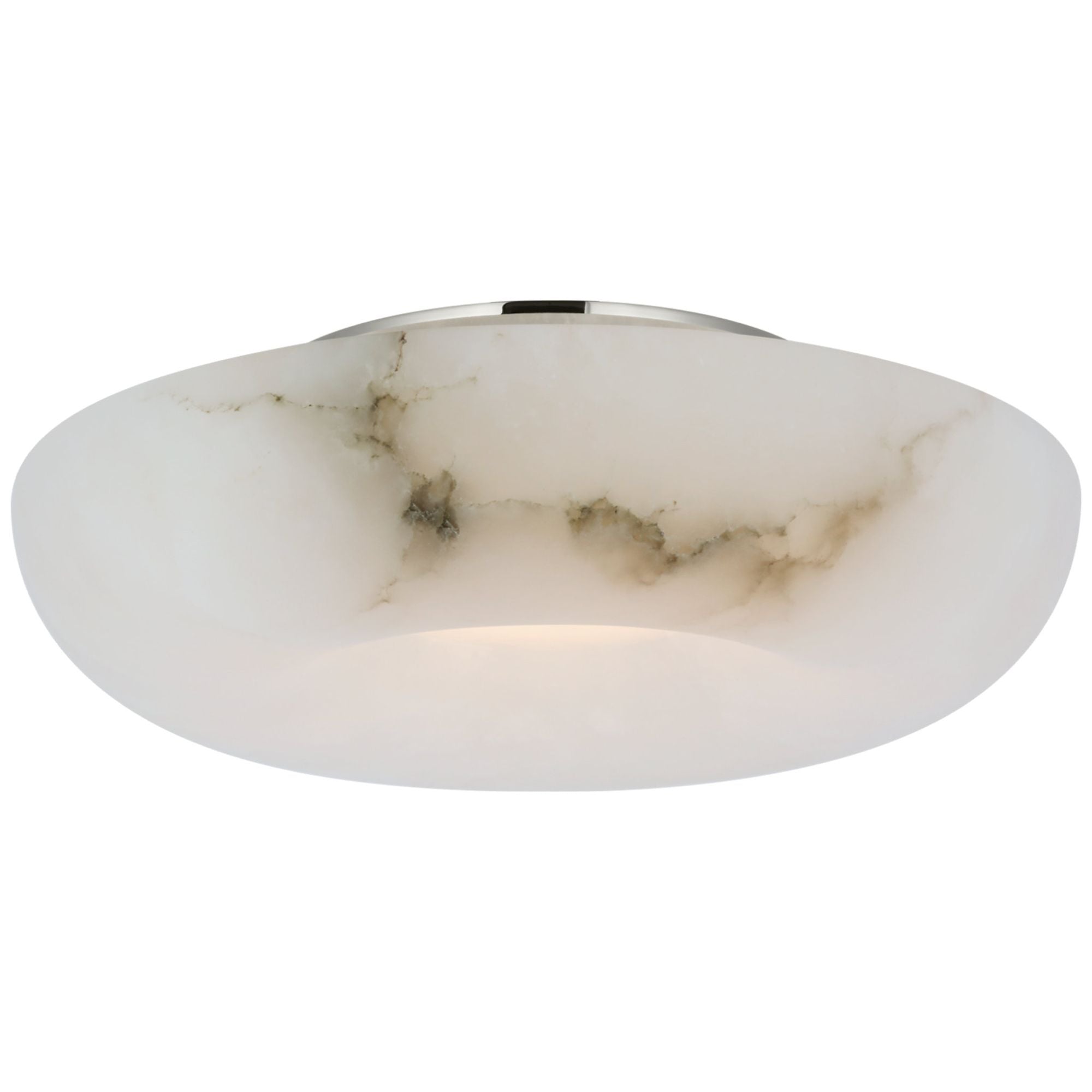 Kelly Wearstler Cappello 12" Flush Mount in Alabaster and Polished Nickel Ceiling Light W12" x H3.75"