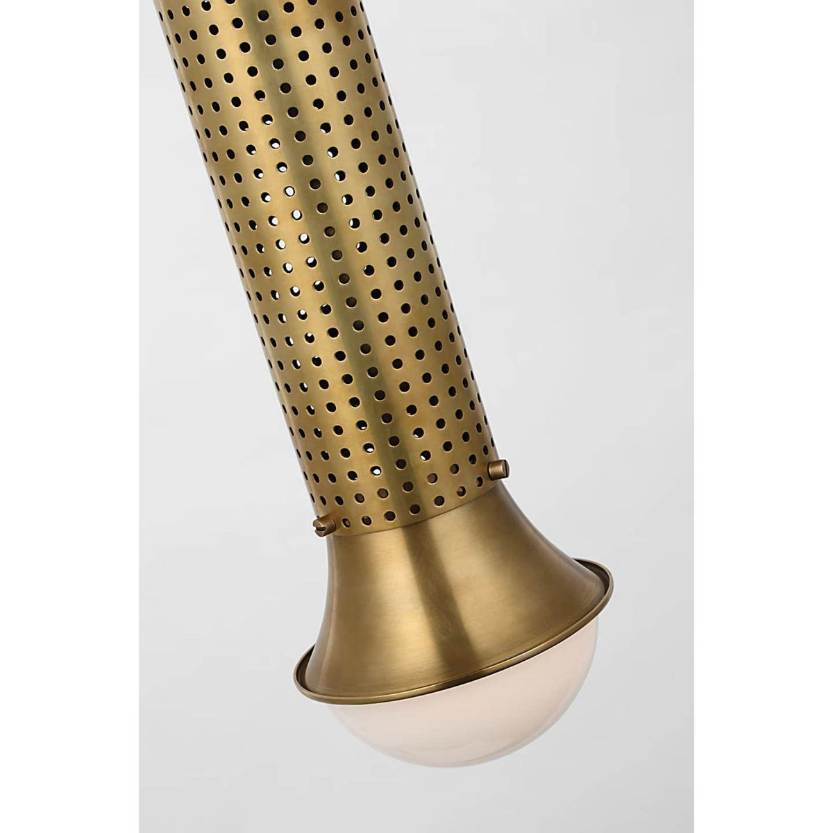 Kelly Wearstler Precision Petite Elongated Pendant in Antique-Burnished Brass with White Glass W4.5"