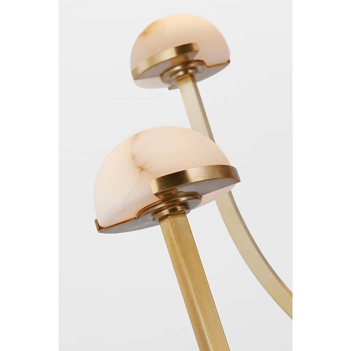 Kelly Wearstler Pedra Large Two-Tier Chandelier in Antique-Burnished Brass with Alabaster W28.25" x H40.25"