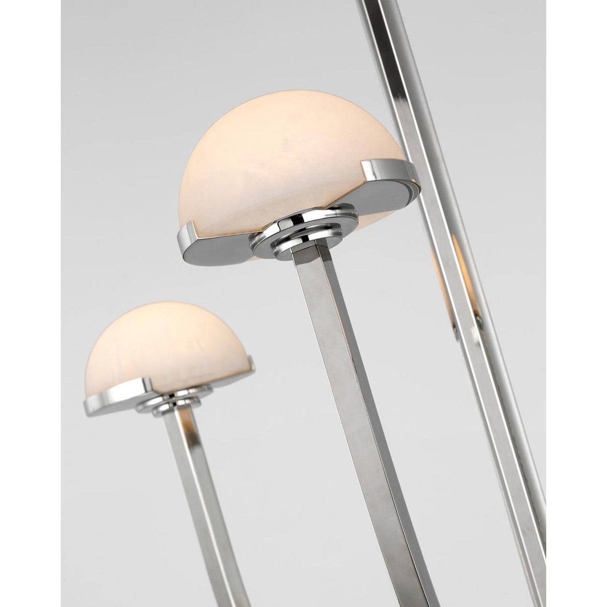 Kelly Wearstler Pedra Large Two-Tier Chandelier in Polished Nickel with Alabaster W28.25" x H40.25"