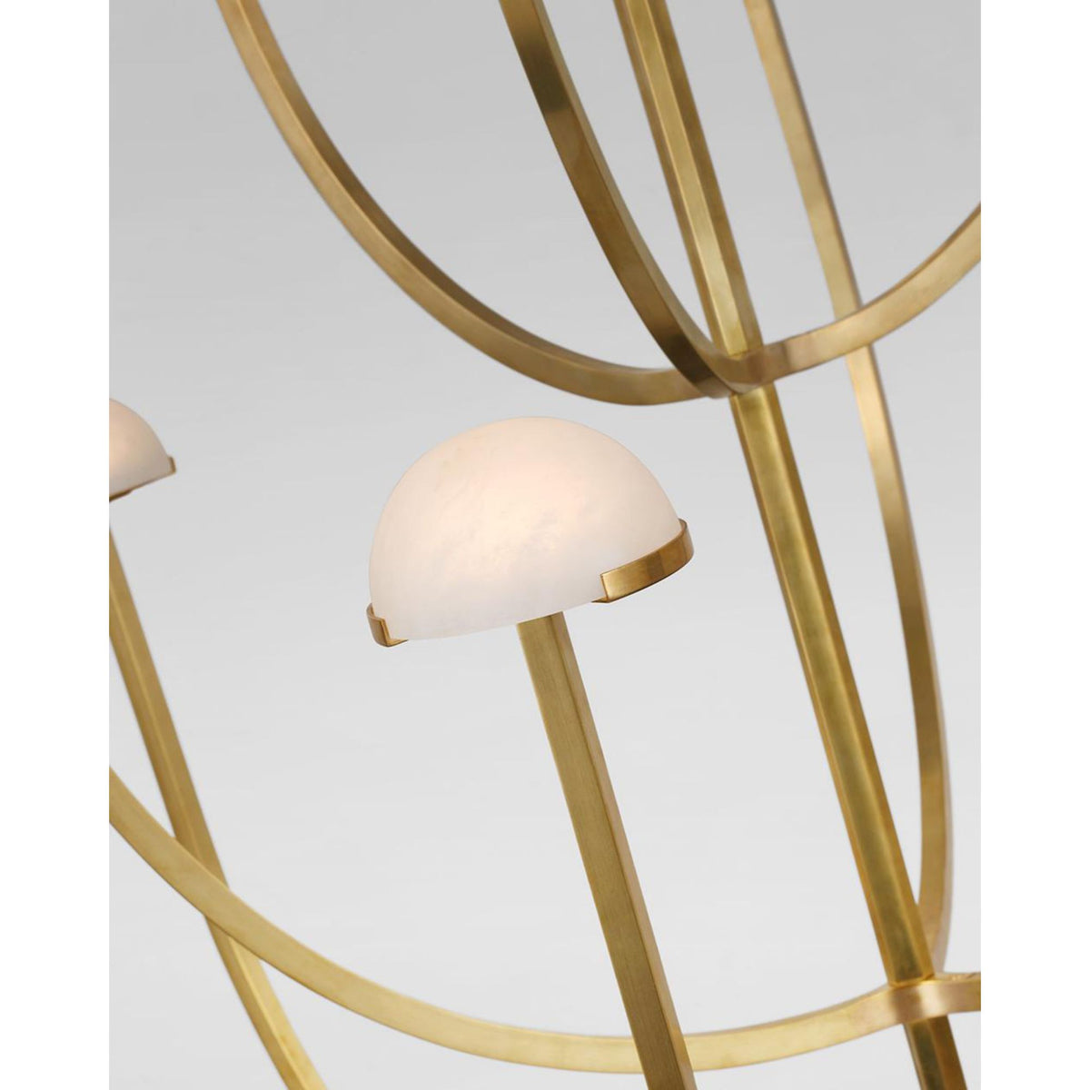Kelly Wearstler Pedra X-Large Three-Tier Chandelier in Antique-Burnished Brass with Alabaster W35.25" x H52"