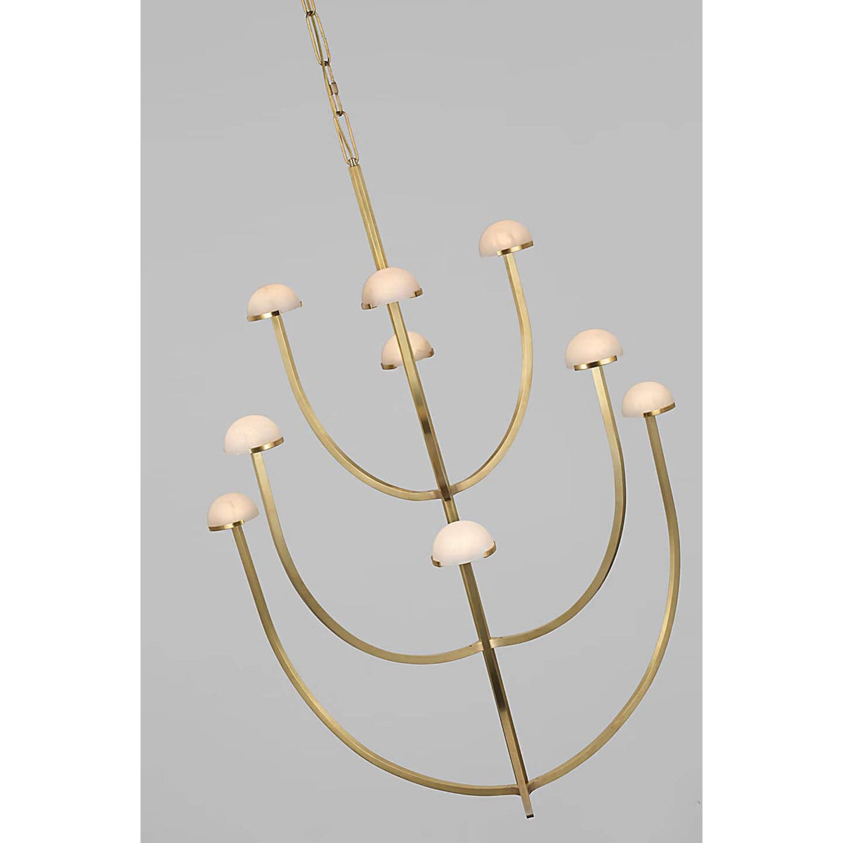 Kelly Wearstler Pedra X-Large Three-Tier Chandelier in Antique-Burnished Brass with Alabaster W35.25" x H52"