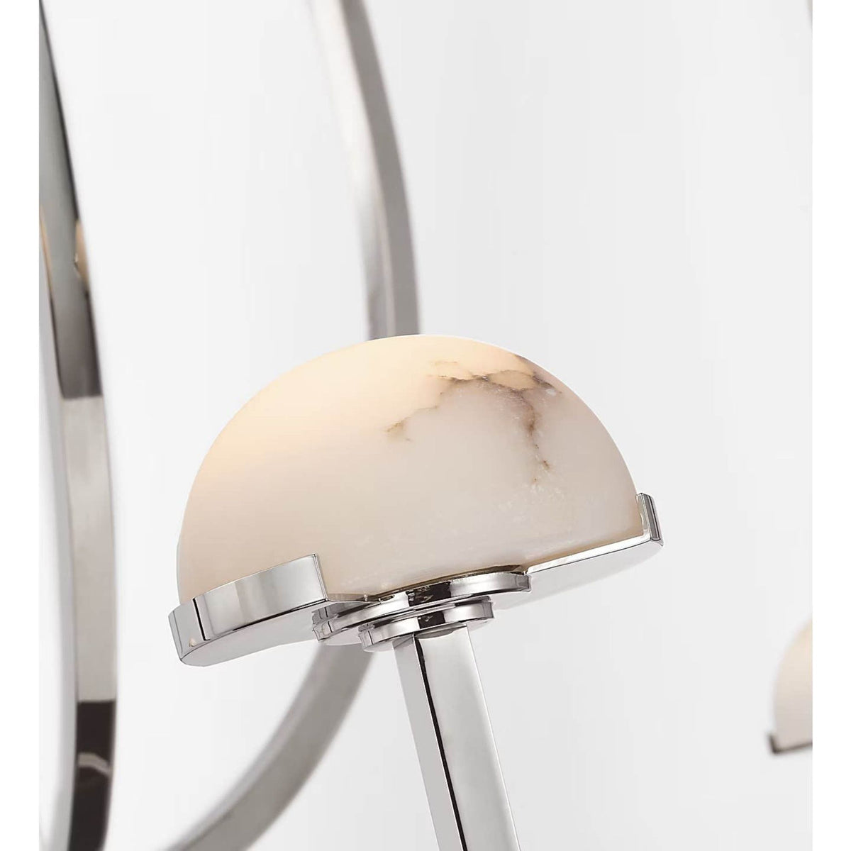 Kelly Wearstler Pedra X-Large Three-Tier Chandelier in Polished Nickel with Alabaster W35.25" x H52"