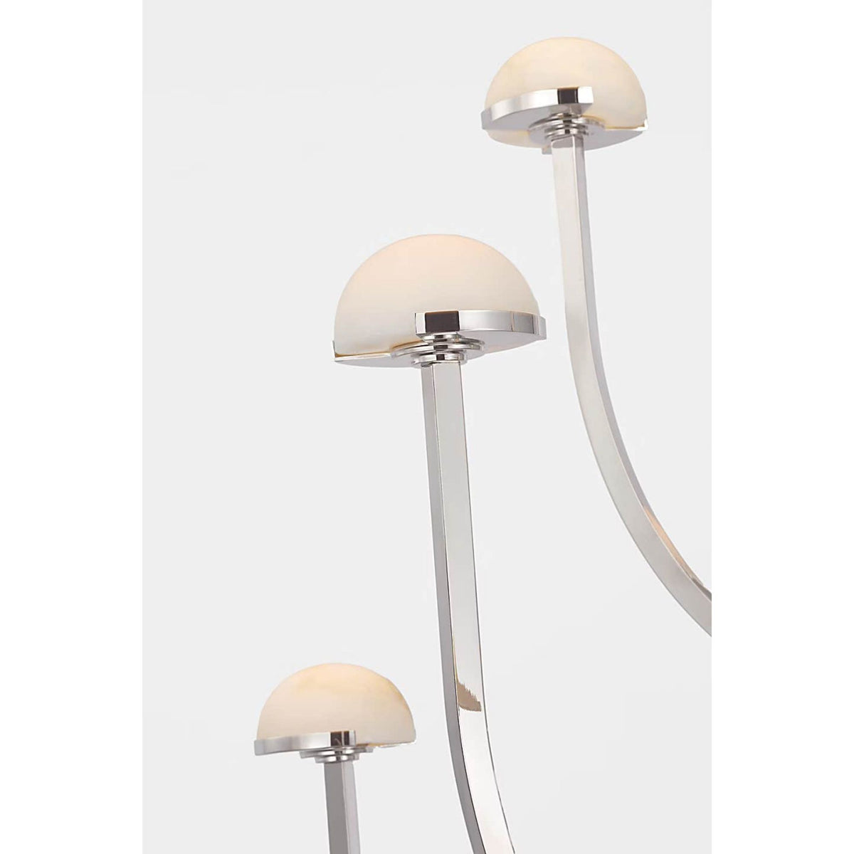 Kelly Wearstler Pedra X-Large Three-Tier Chandelier in Polished Nickel with Alabaster W35.25" x H52"