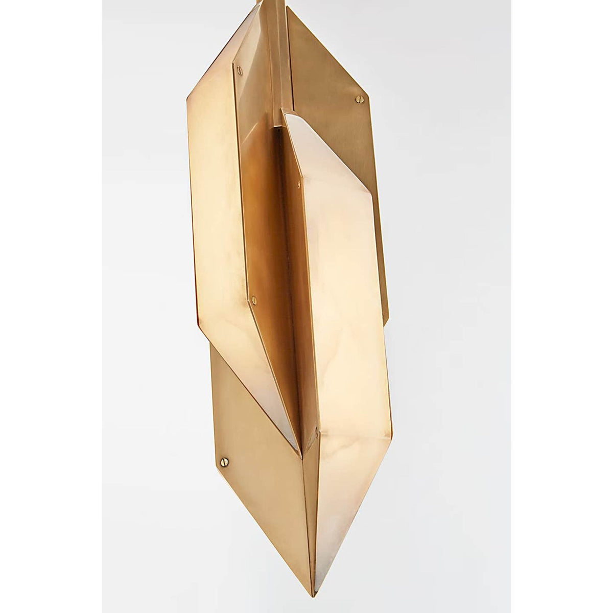 Kelly Wearstler Ophelion Small Pendant in Antique-Burnished Brass with Alabaster W6"