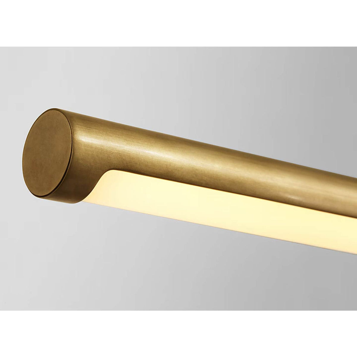 Kelly Wearstler Axis Large Linear Pendant in Antique-Burnished Brass W1.75" x 59.5"