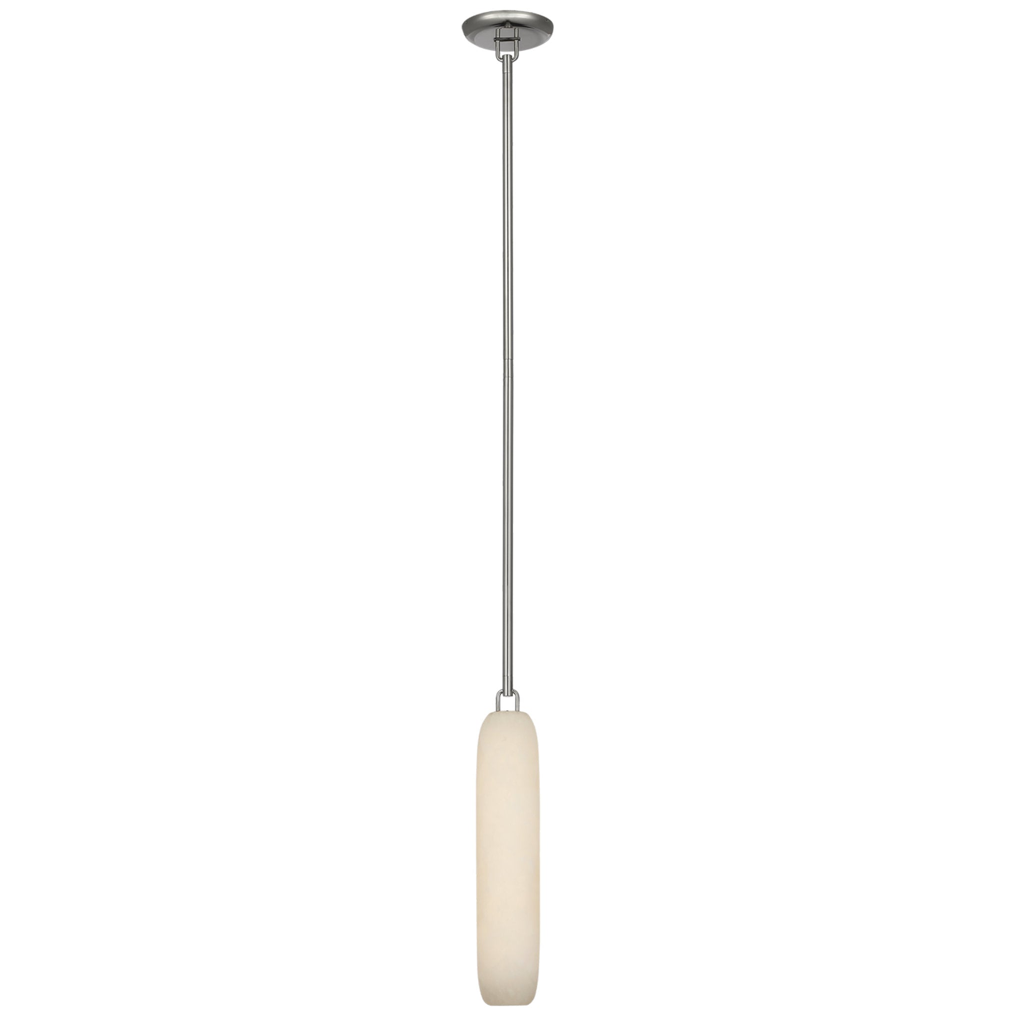 Kelly Wearstler Formosa 17" Single Pendant in Polished Nickel with Alabaster Ceiling Light W3.25"