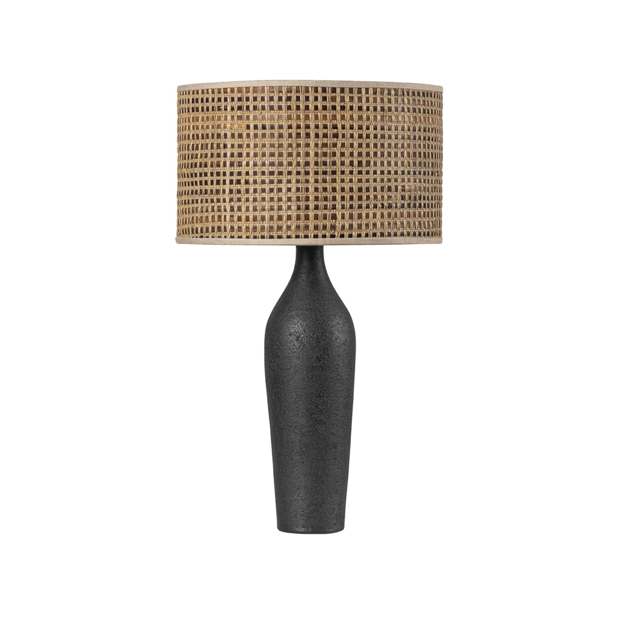 Wingdale 1-Light Table Lamp in Aged Brass/Ceramic Black Ash 17L x 17W x 29H