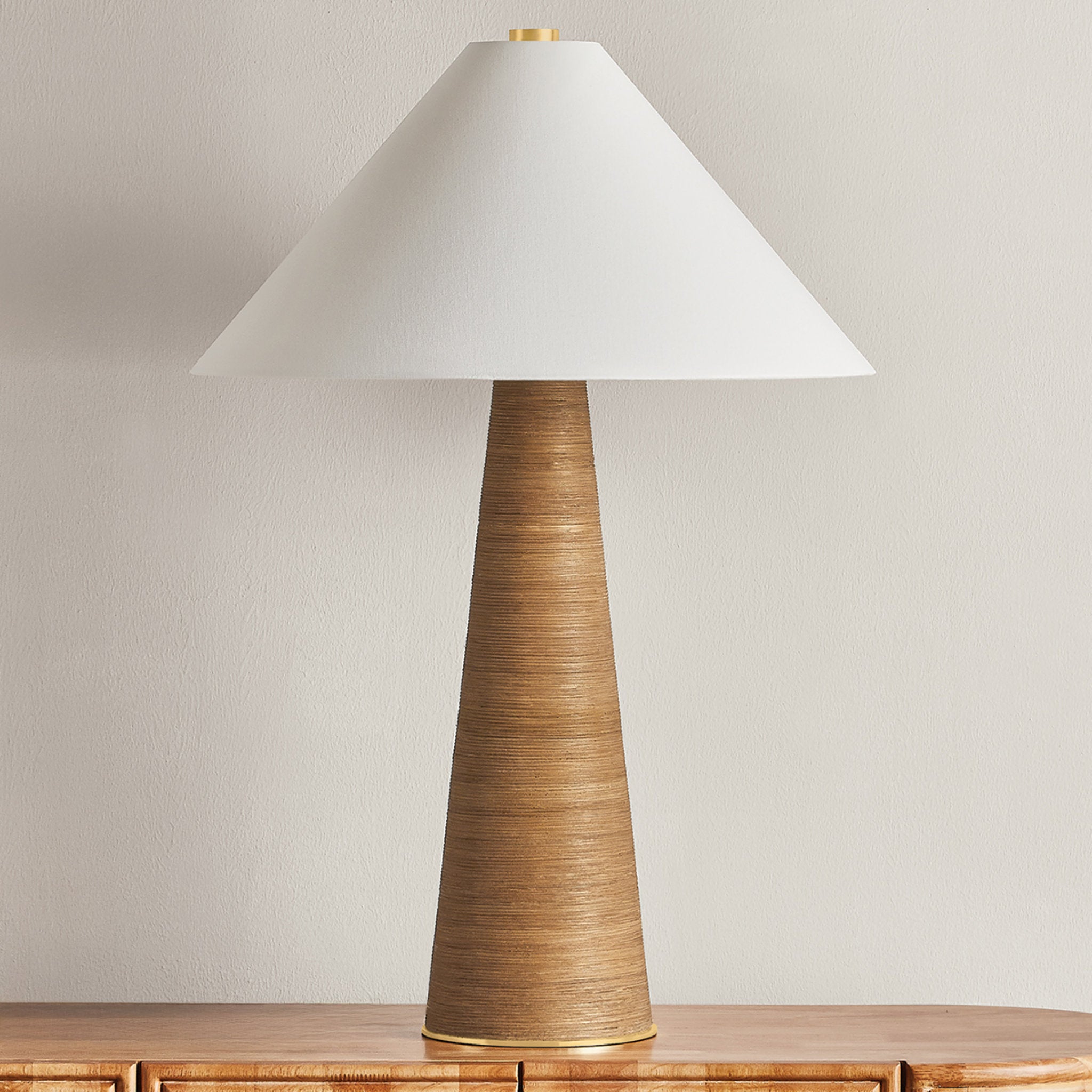 Haviland 1-Light Table Lamp in Aged Brass 21W x 31.25H