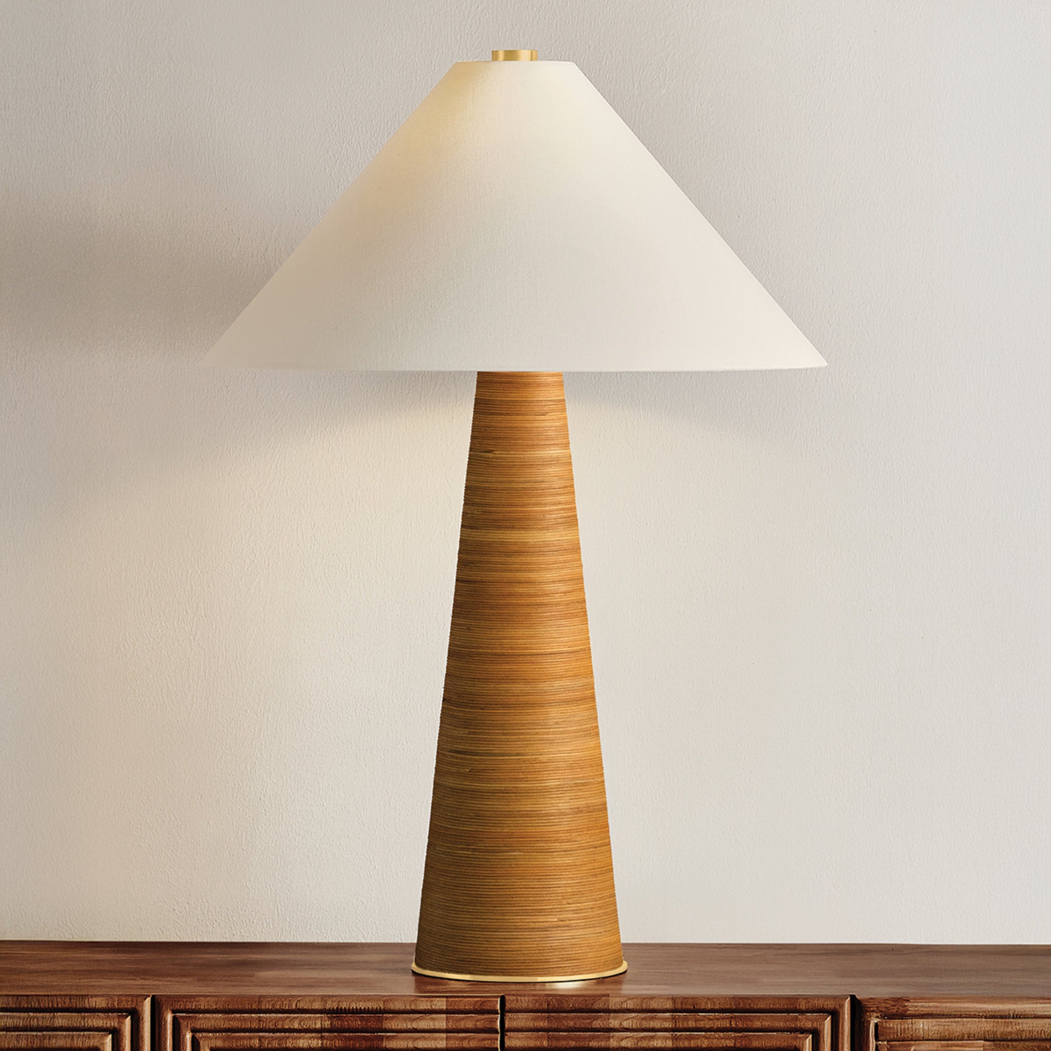 Haviland 1-Light Table Lamp in Aged Brass 21W x 31.25H