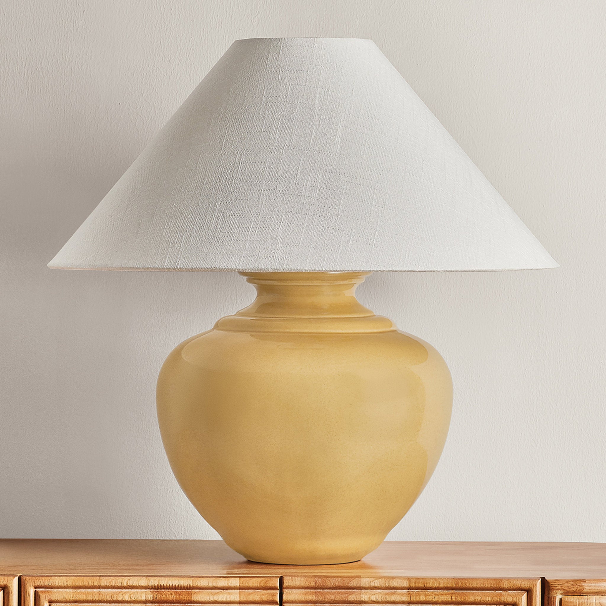 French Ridge 1-Light Table Lamp in Aged Brass 23W x 23.5H