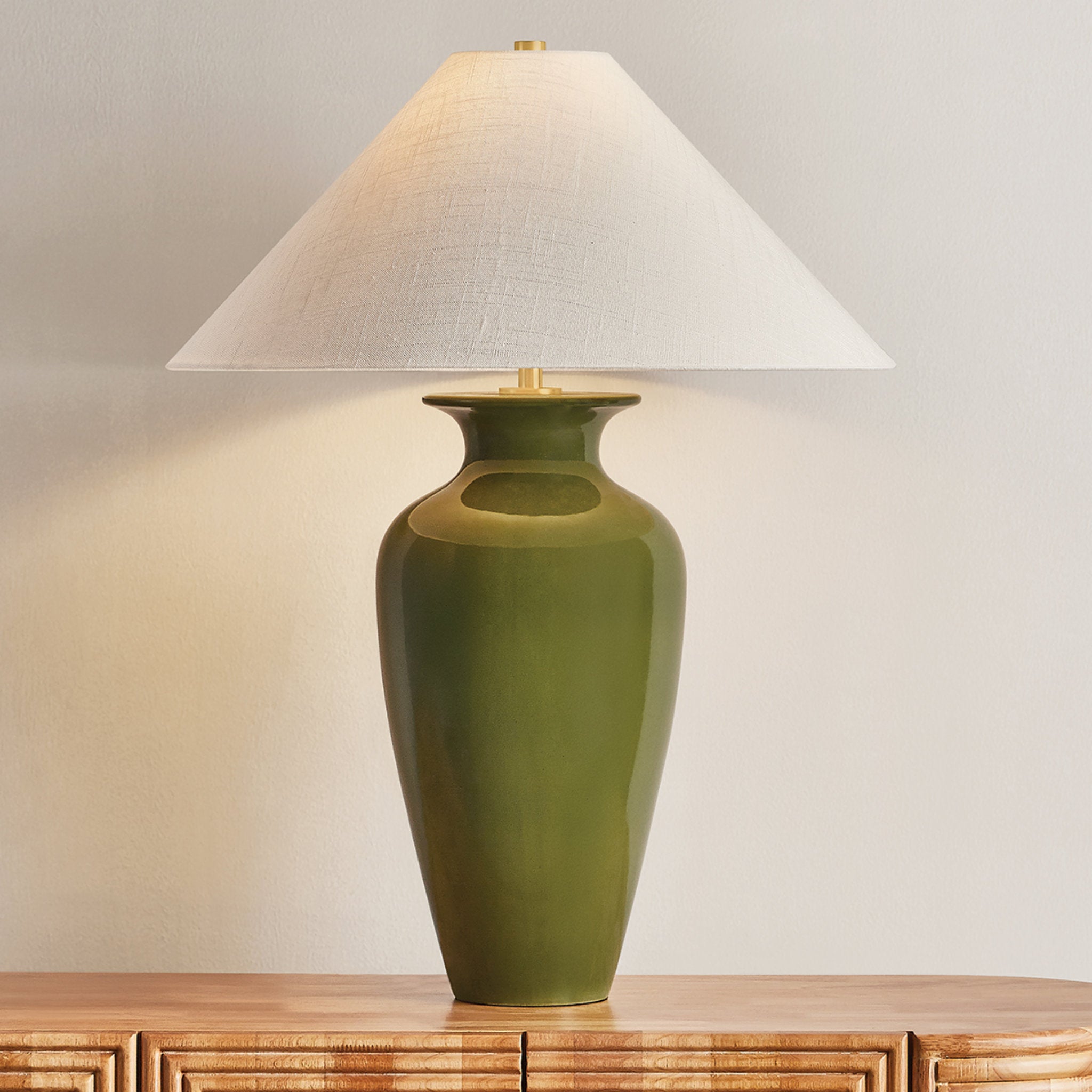 Grassy Point 1-Light Table Lamp in Aged Brass 22.5W x 29H