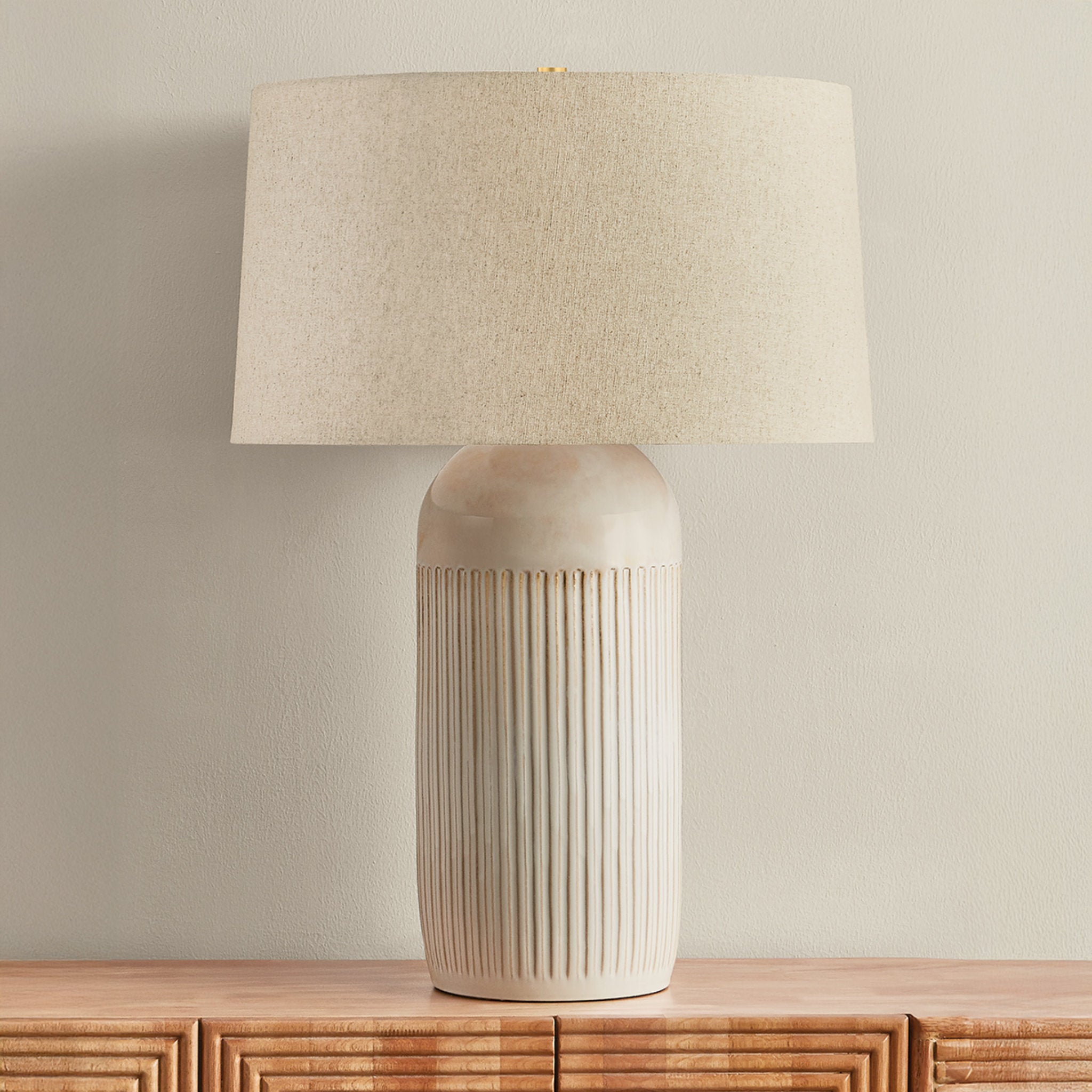 Stevens Point 1-Light Table Lamp in Aged Brass 21W x 30H