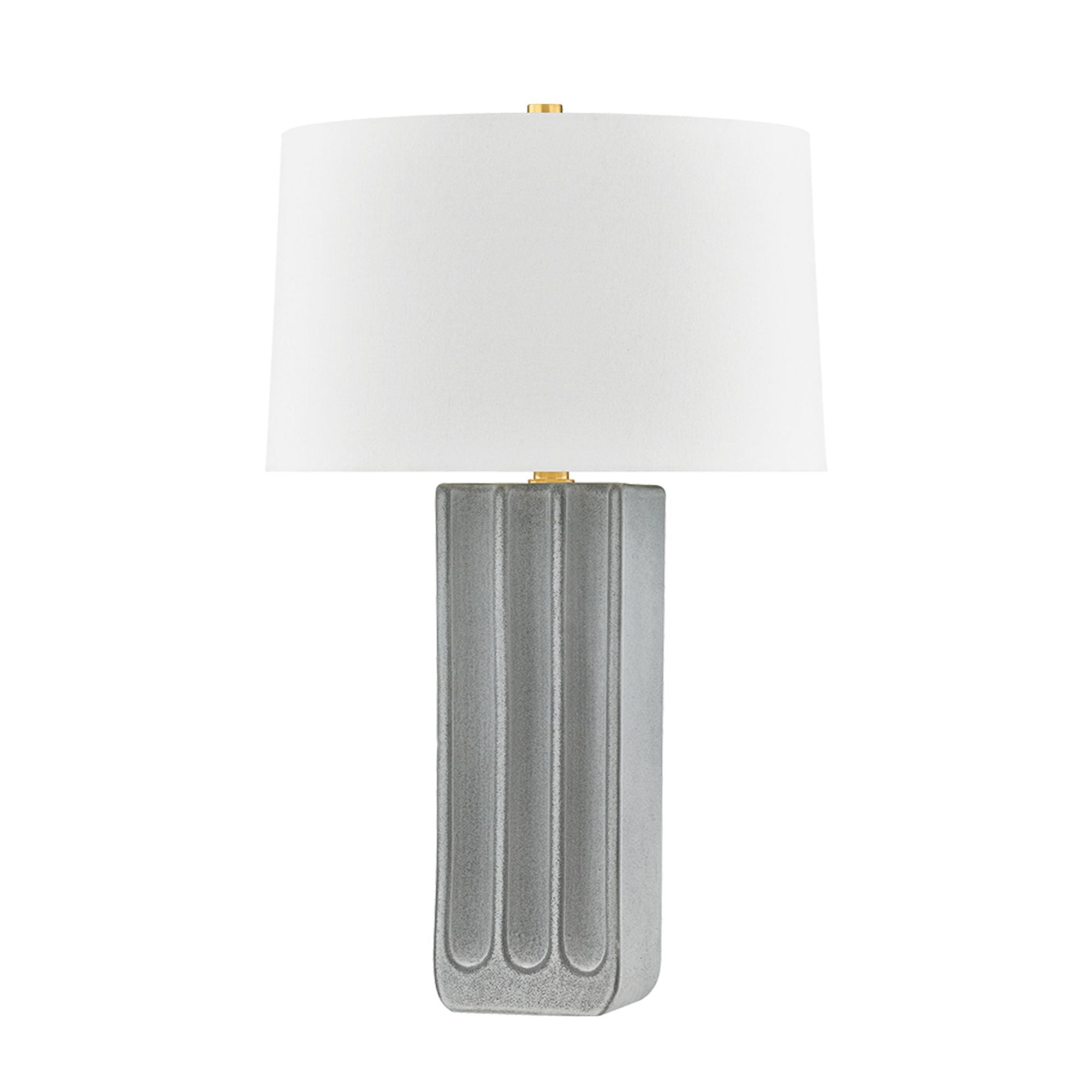 Elmer 1-Light Table Lamp in Aged Brass/Ceramic Granite 18L x 18W x 29H