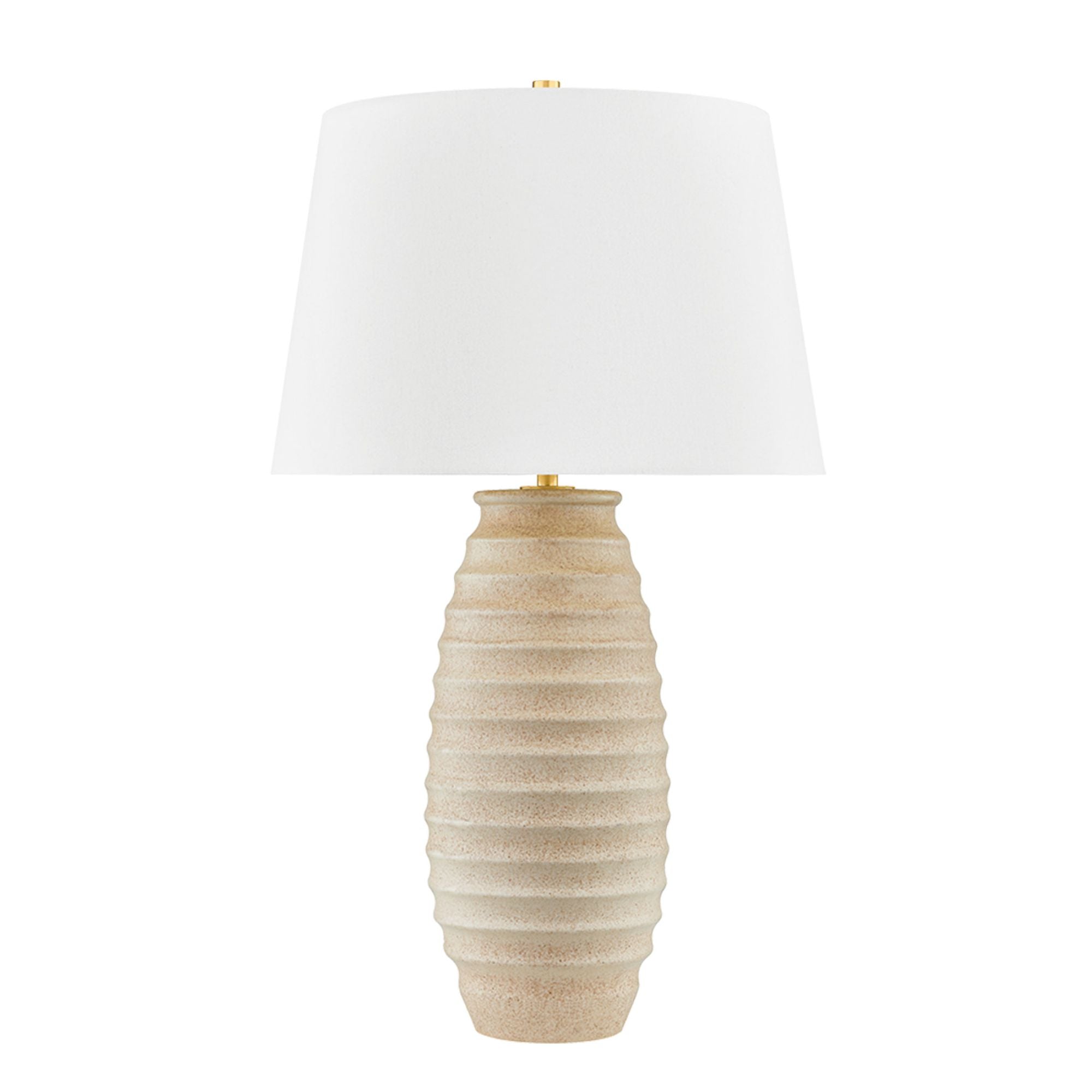 Haddam 1-Light Table Lamp in Aged Brass 19W x 32H