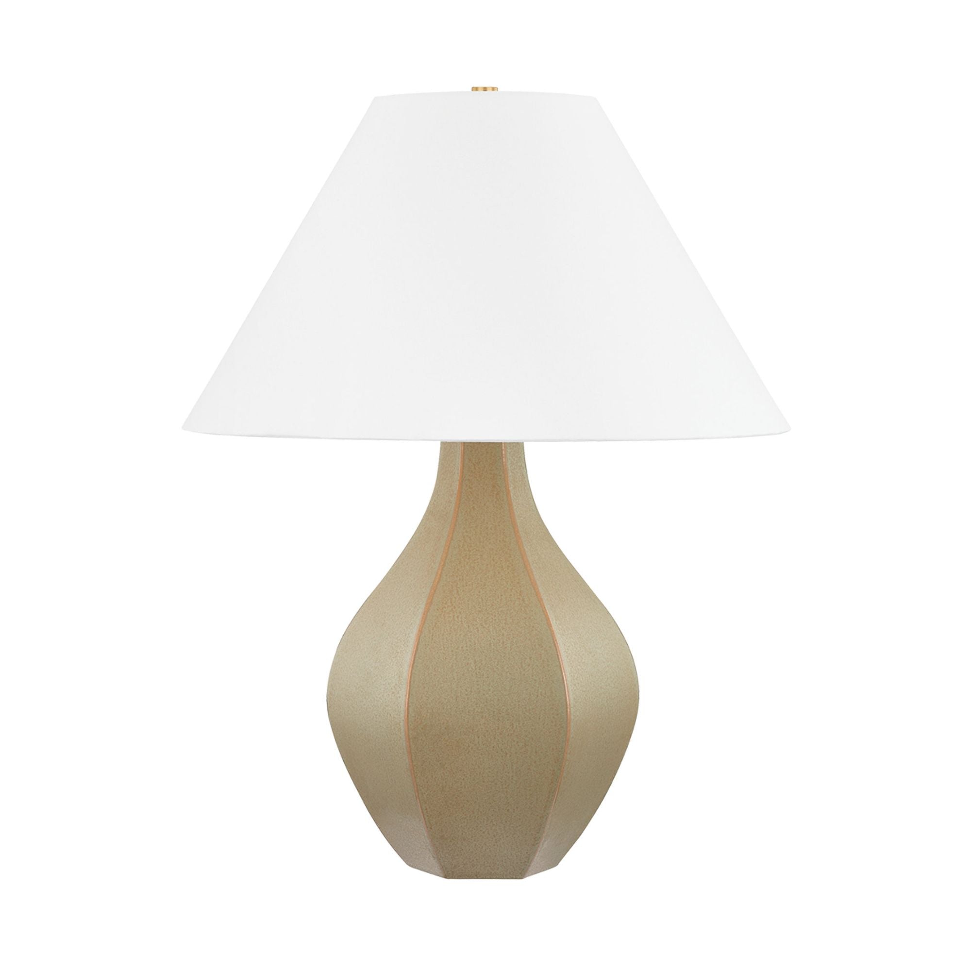 Abescon 1-Light Table Lamp in Aged Brass/Ceramic Cocoon 22L x 22W x 28.5H