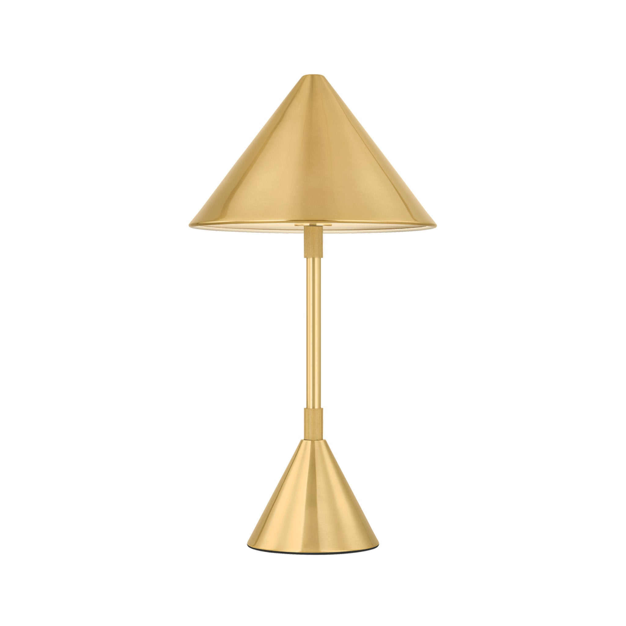 Salma 1-Light Rechargeable Table Lamp in Aged Brass 7.75W x 14.5H