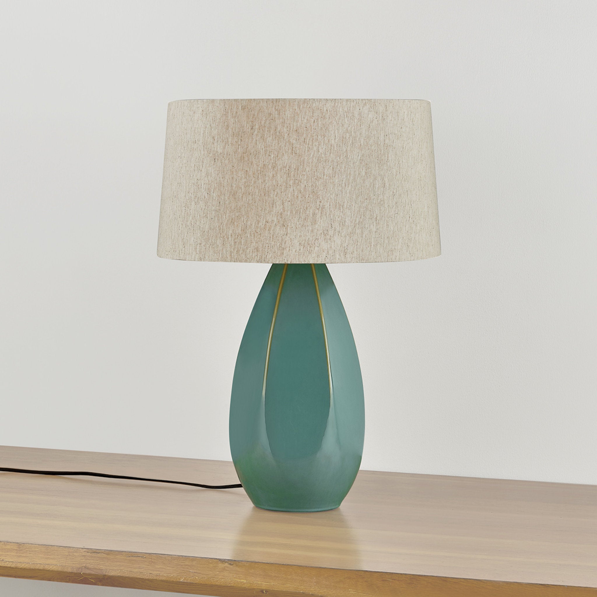 Colwyn 1-Light Table Lamp in Aged Brass 20W x 29.5H (Ceramic Celadon Wash)