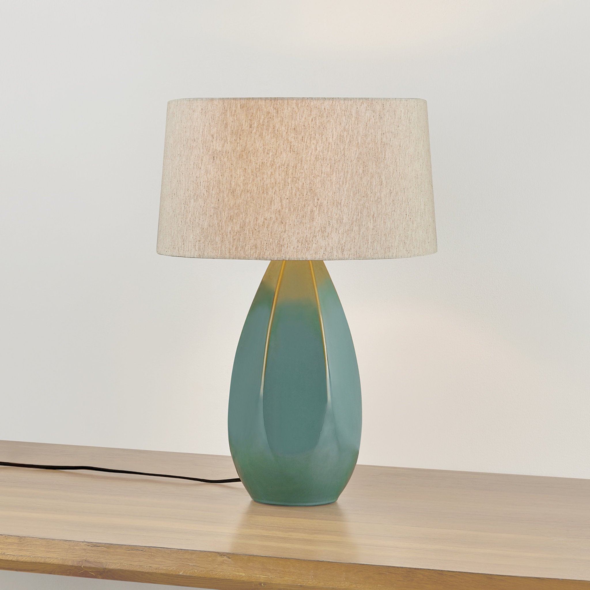Colwyn 1-Light Table Lamp in Aged Brass 20W x 29.5H (Ceramic Celadon Wash)