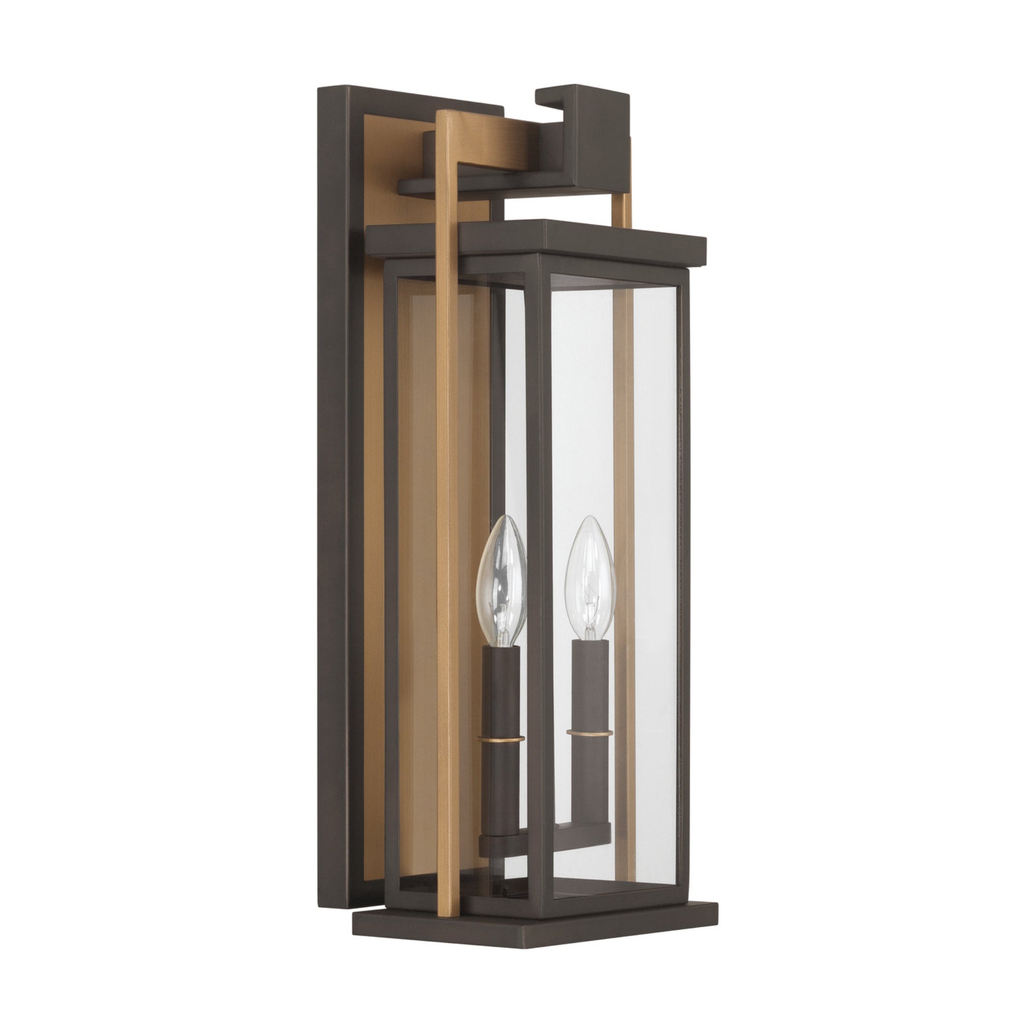Lendel 8'' Twilight Bronze + Textured Gold Outdoor Sconce Bronze 8"W x 19.5"H x 6.5"D