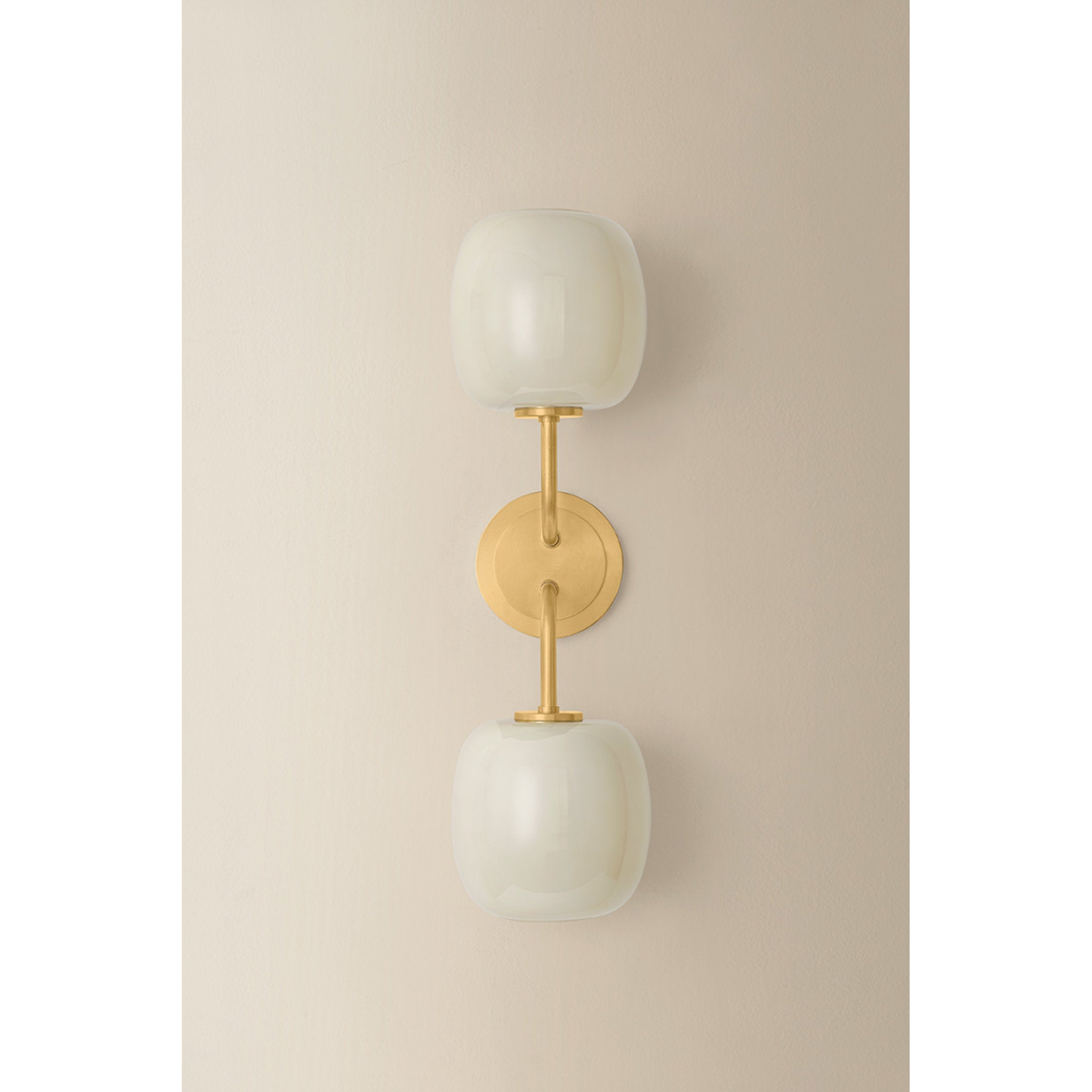 Lisette 2-Light Bath and Vanity in Aged Brass 6.75L x 6W x 20.5H