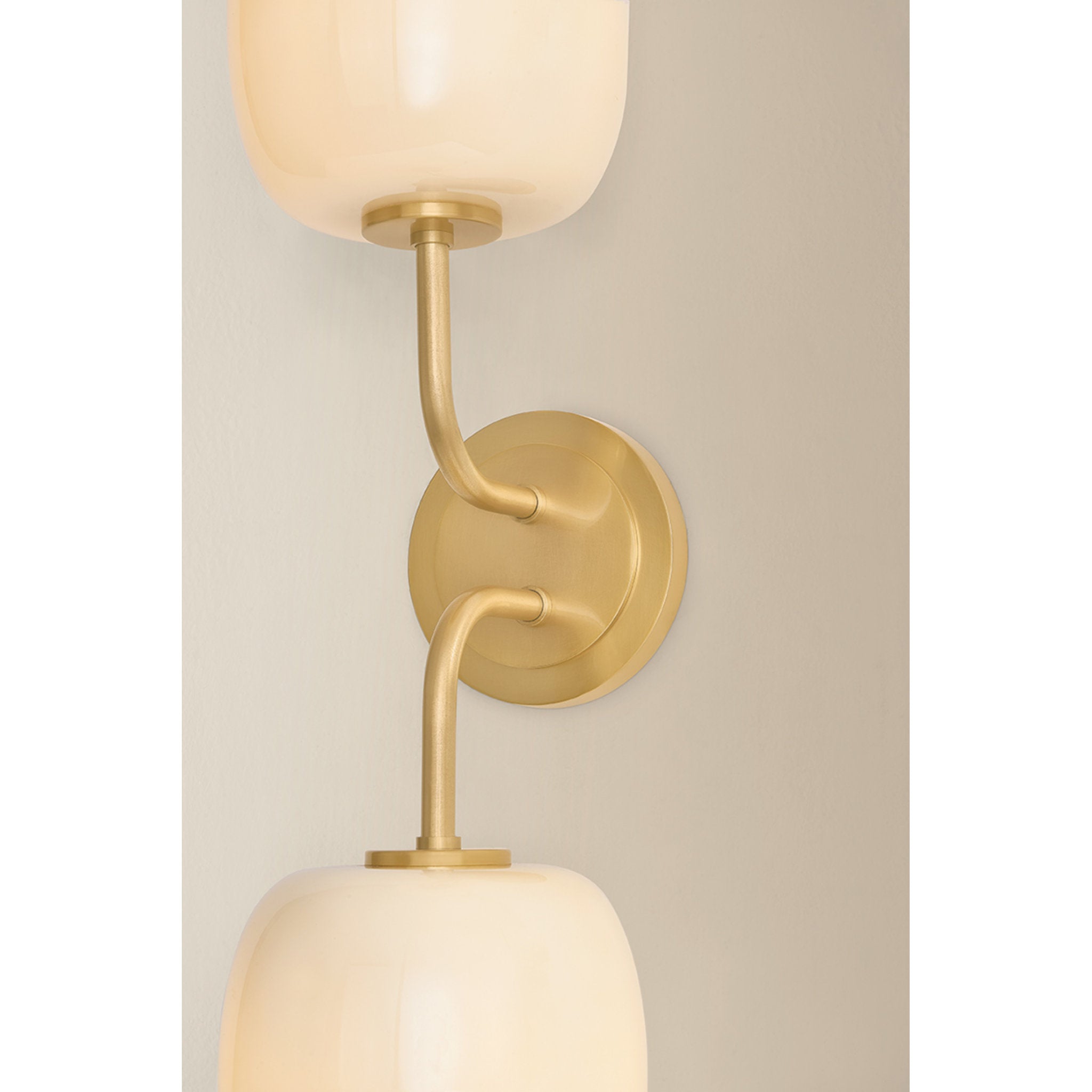 Lisette 2-Light Bath and Vanity in Aged Brass 6.75L x 6W x 20.5H