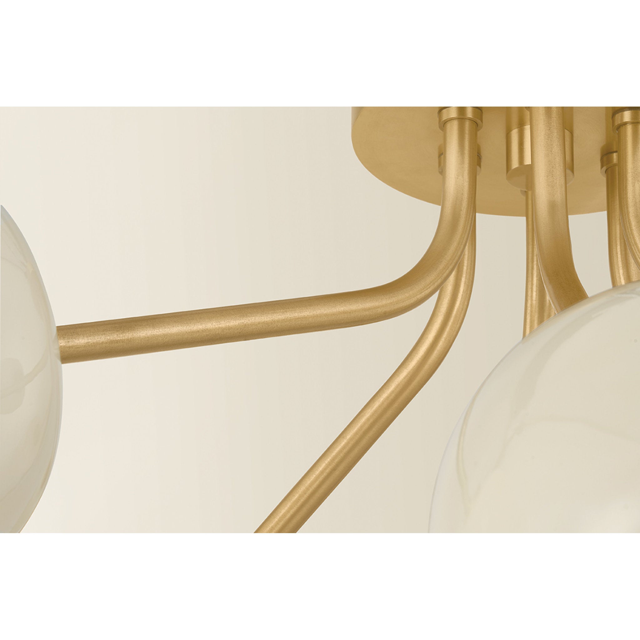 Lisette 6-Light Semi Flush in Aged Brass 29.25W x 13.25H