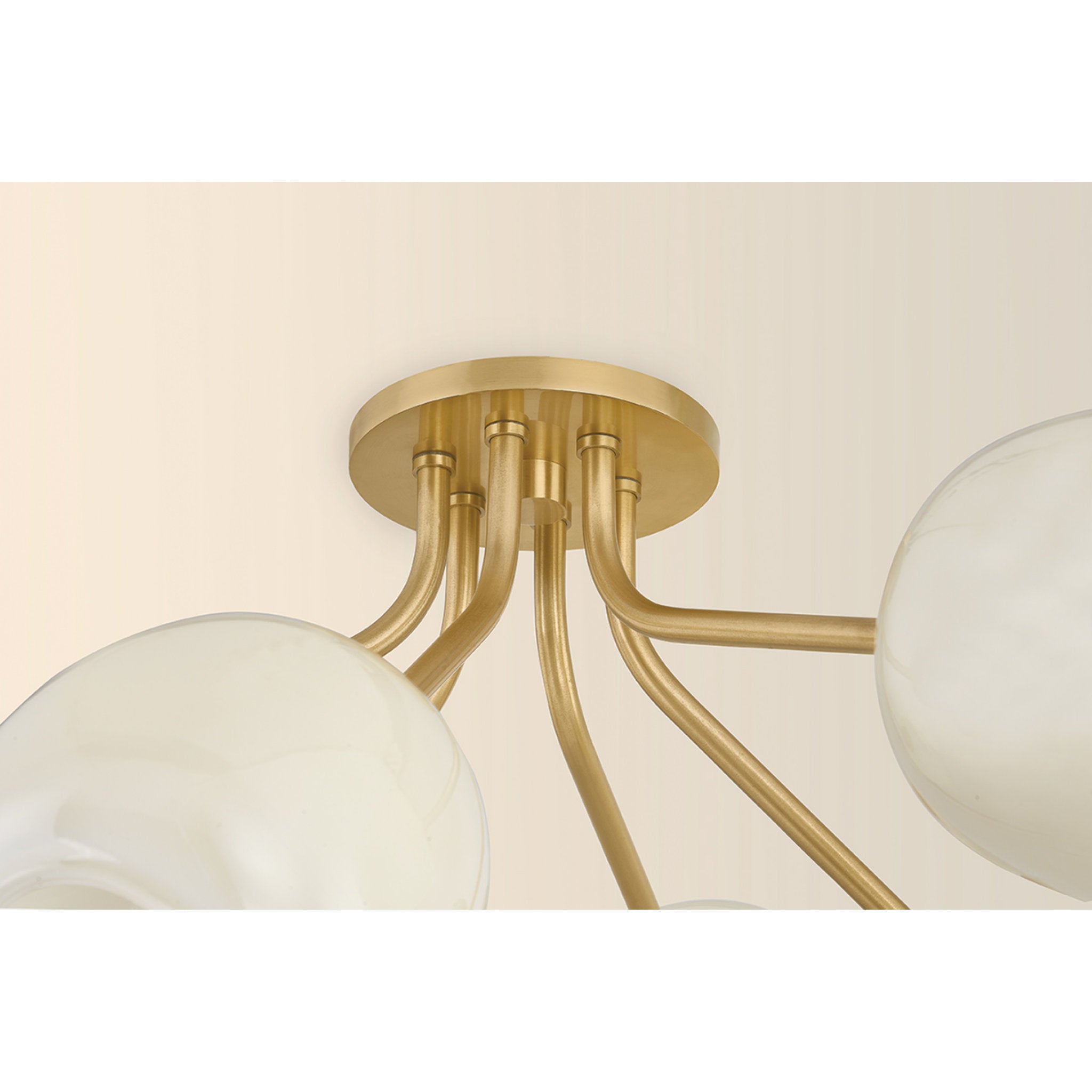 Lisette 6-Light Semi Flush in Aged Brass 29.25W x 13.25H