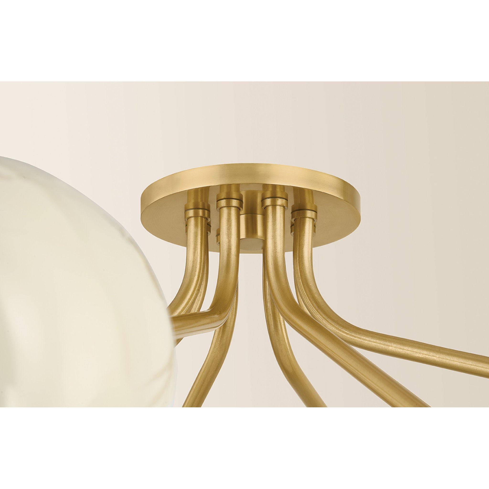 Lisette 8-Light Semi Flush in Aged Brass 39.75W x 13.5H