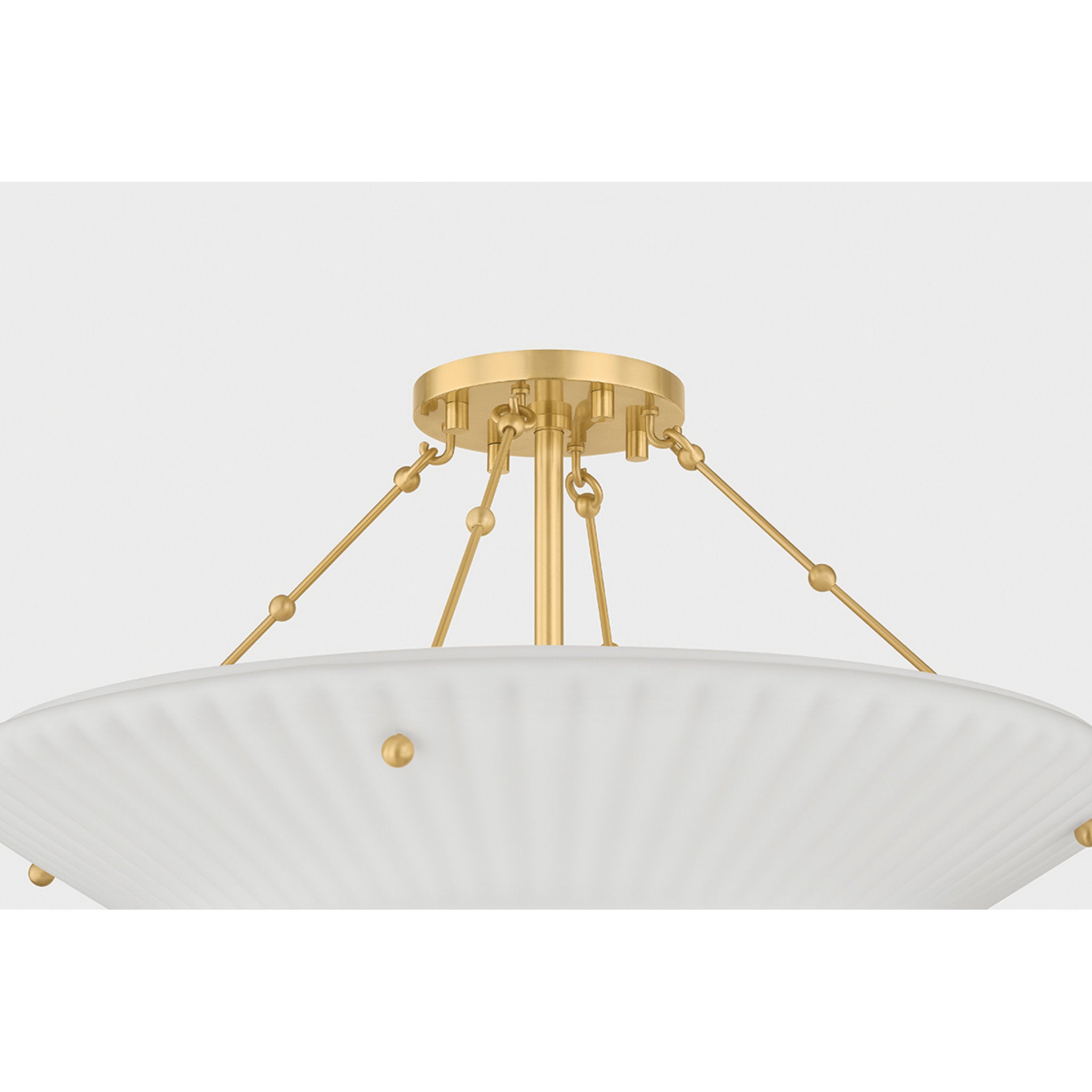 Loburn 3-Light Semi Flush in Aged Brass 20.25W x 14.25H