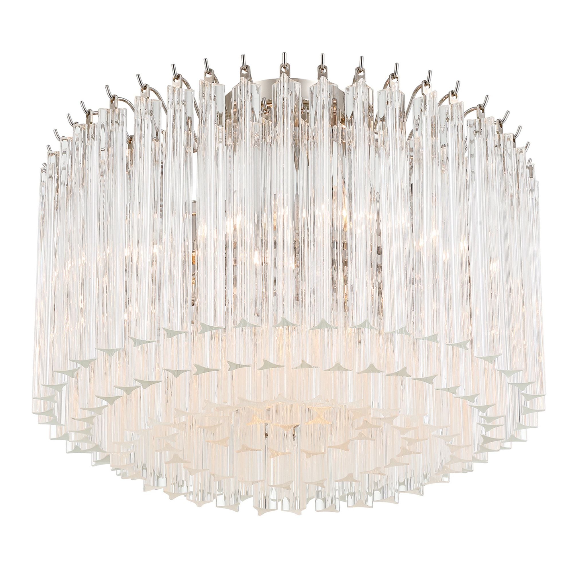 Lofton 18'' Polished Nickel Semi Flush Mount Silver 18"W x 13"H x 18"D