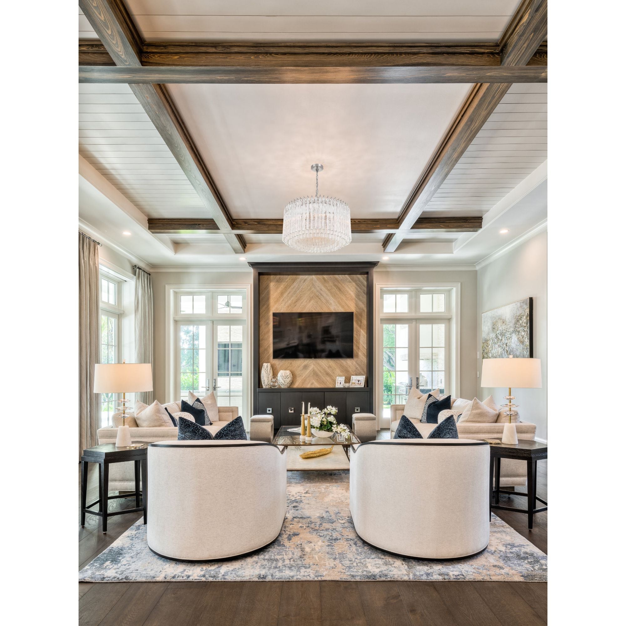 Lofton 24'' Polished Nickel Chandelier Silver 24"W x 19"H x 24"D