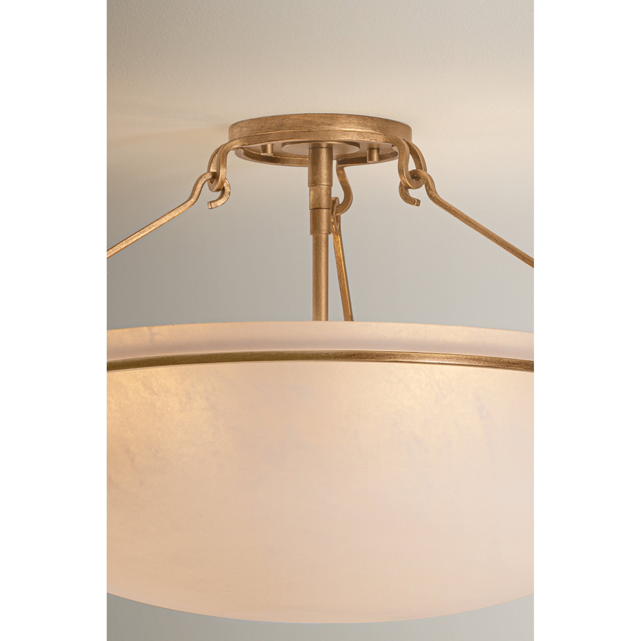 Lowerre 3-Light Semi Flush in Patina Gold Leaf 21.75W x 14.25H
