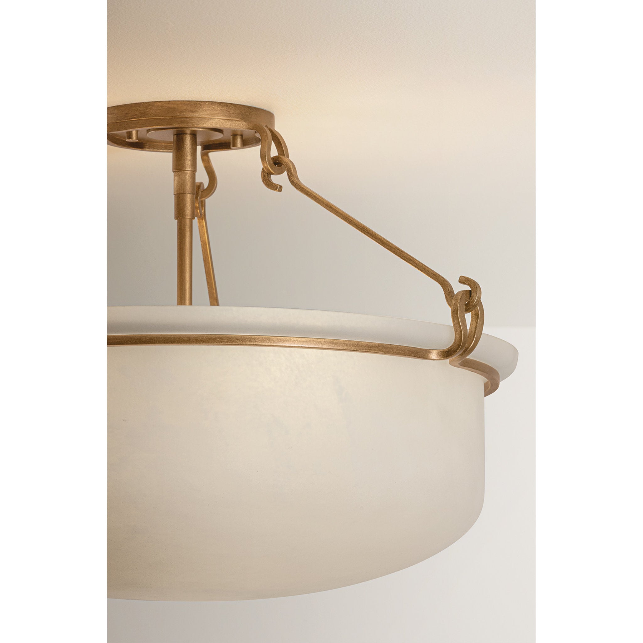 Lowerre 3-Light Semi Flush in Patina Gold Leaf 21.75W x 14.25H