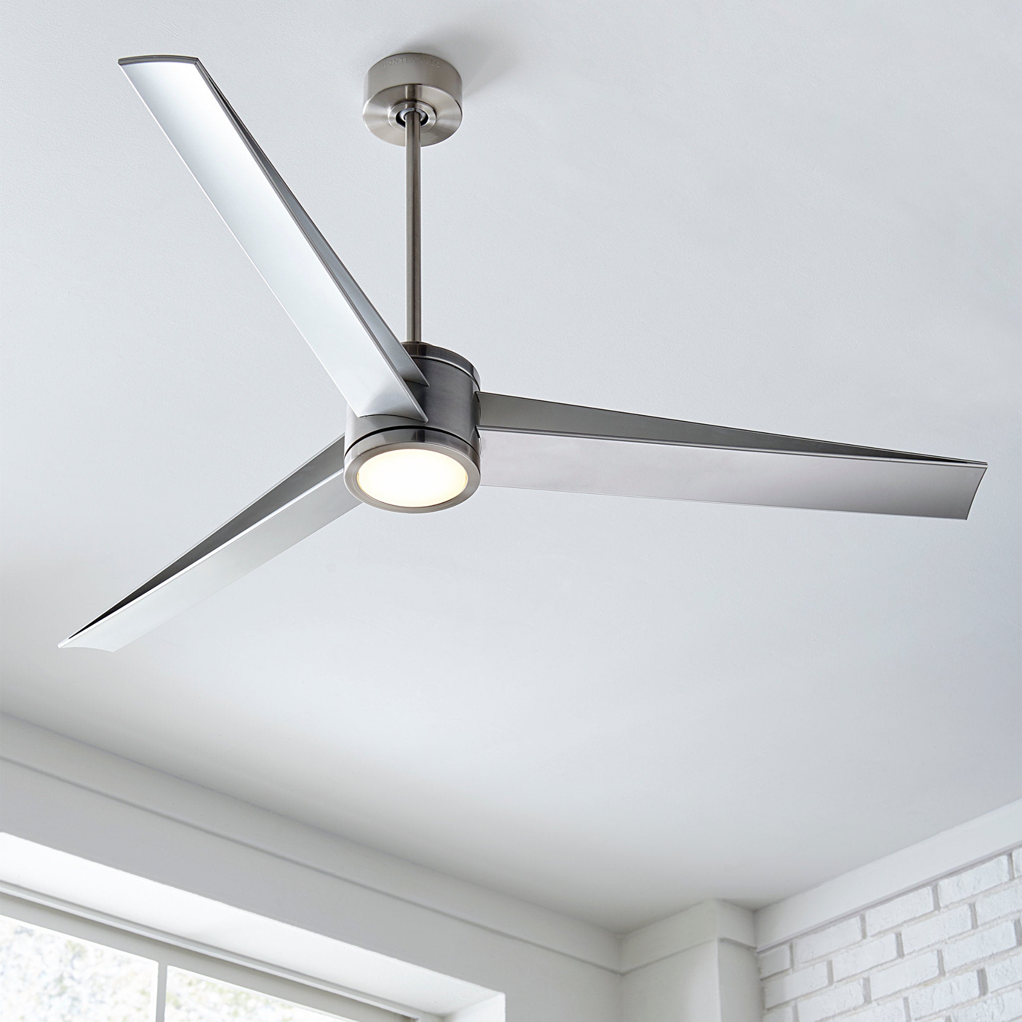 Sean Lavin Armstrong 60" LED Ceiling Fan in Brushed Steel w/ Silver Blade D:60'' H:14 3/32''